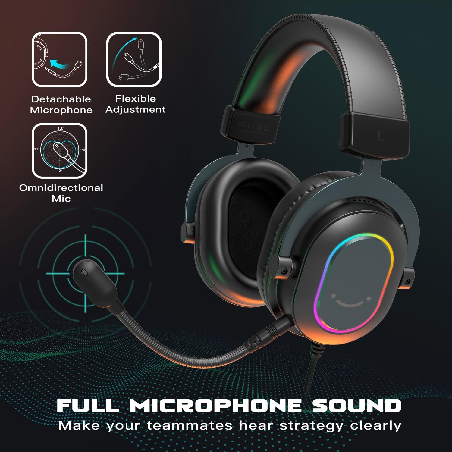FIFINE Metal Recording Microphone and USB Gaming Headset, Streaming Condenser Cardioid Studio Microphone Wired RGB Headset with EQ Modes, for Vocals, Voice Overs,Streaming Broadcast (K669B+H6)