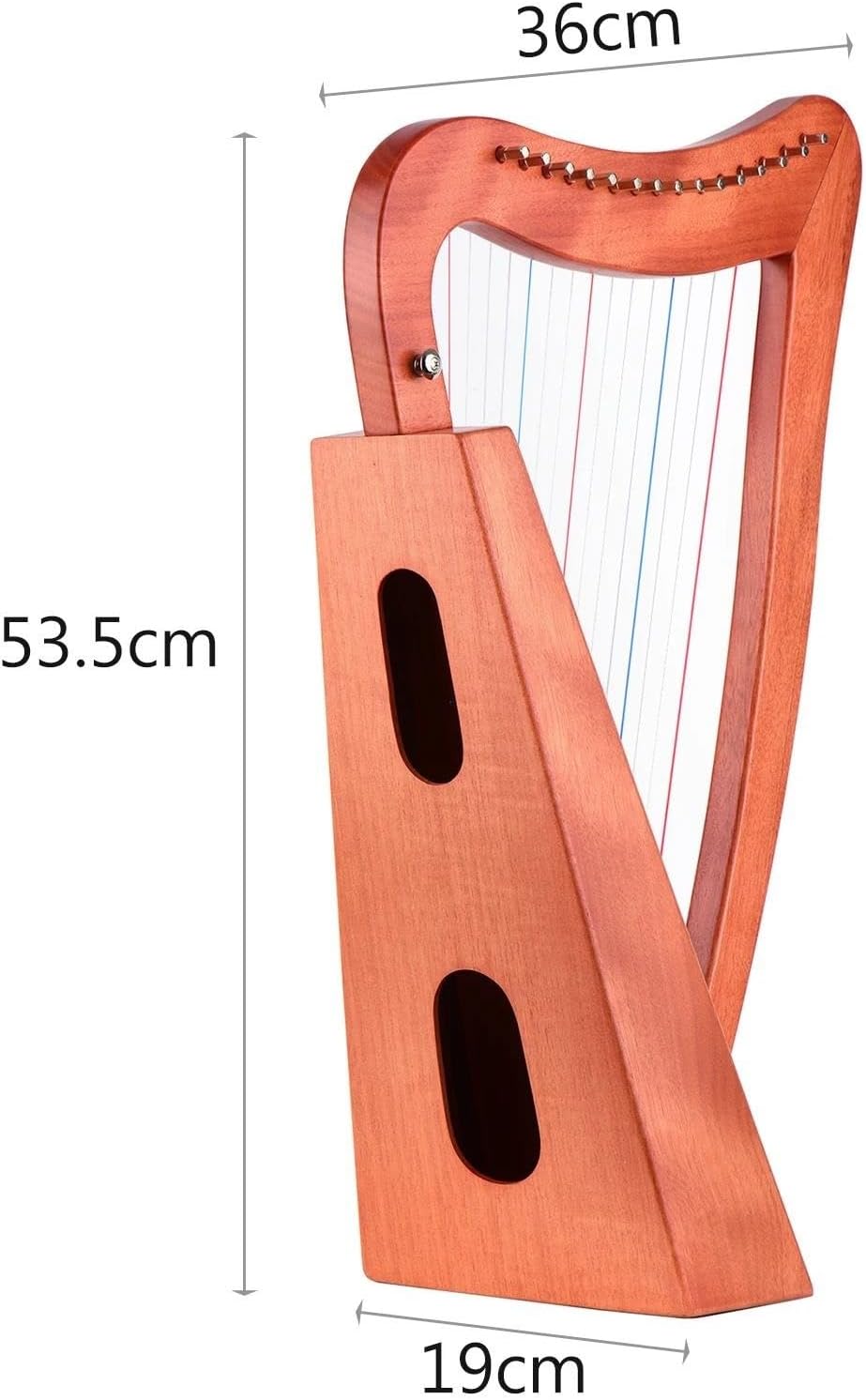 Lyre Harp Set 15-String Lyre Harp Wooden String Instrument With Bag Strap Cloth Tuning Wrench Pickup For Beginners