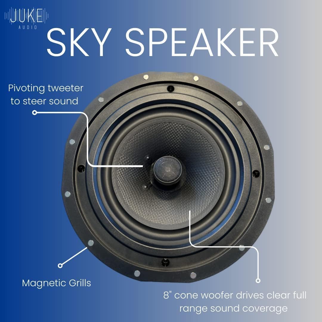 JUKE AUDIO | 6 Zone Amplifier with 12 Ceiling Speakers | Multi-Room Audio Package