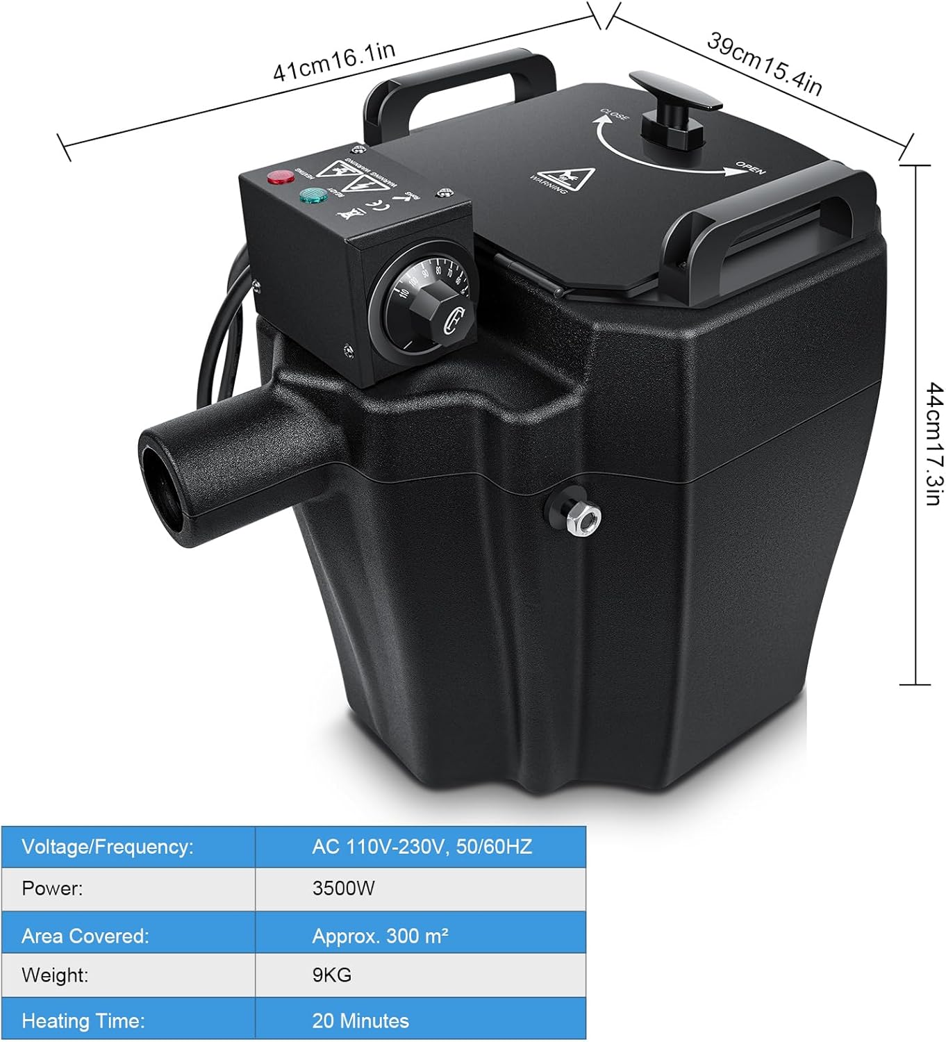 3500W Dry Ice Fog Machine with Tube, Low Lying Smoke Machine Professional Stage Dry Ice Fog Smoke Effect, Dry Ice Smoke Machine for Wedding Concert Events Parties Stage Club DJ