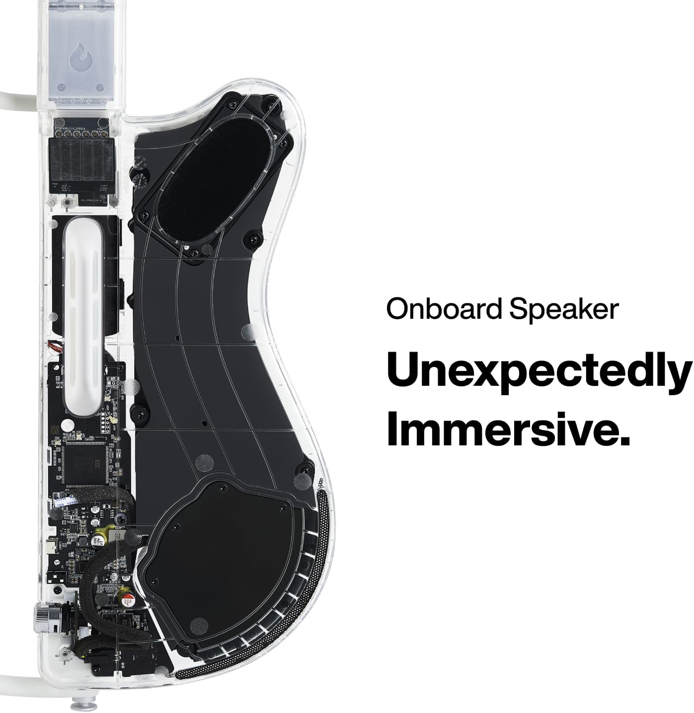 LAVA GENIE Stringless Smart Guitar, No Strings Attached, Hundreds of Instrument Presets, Onboard Speaker, Foldable, Detachable, Black, 30.5 inch.