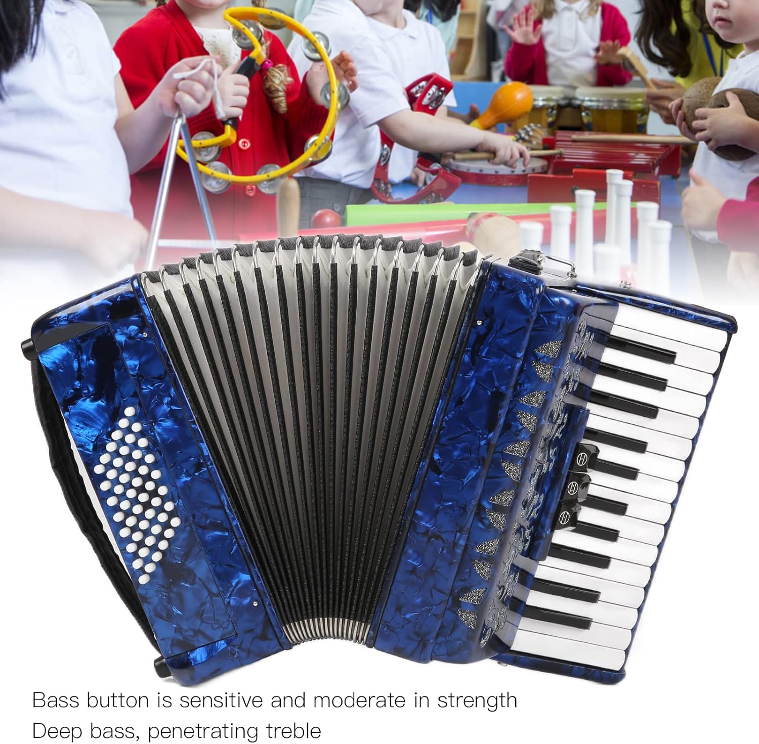 Kids Accordion Toy Accordian, 26 Key 48 Bass Celluloid Kids Accordion Instrument Toys Educational Musical Instrument Toys, Mini Musical Instruments Kids