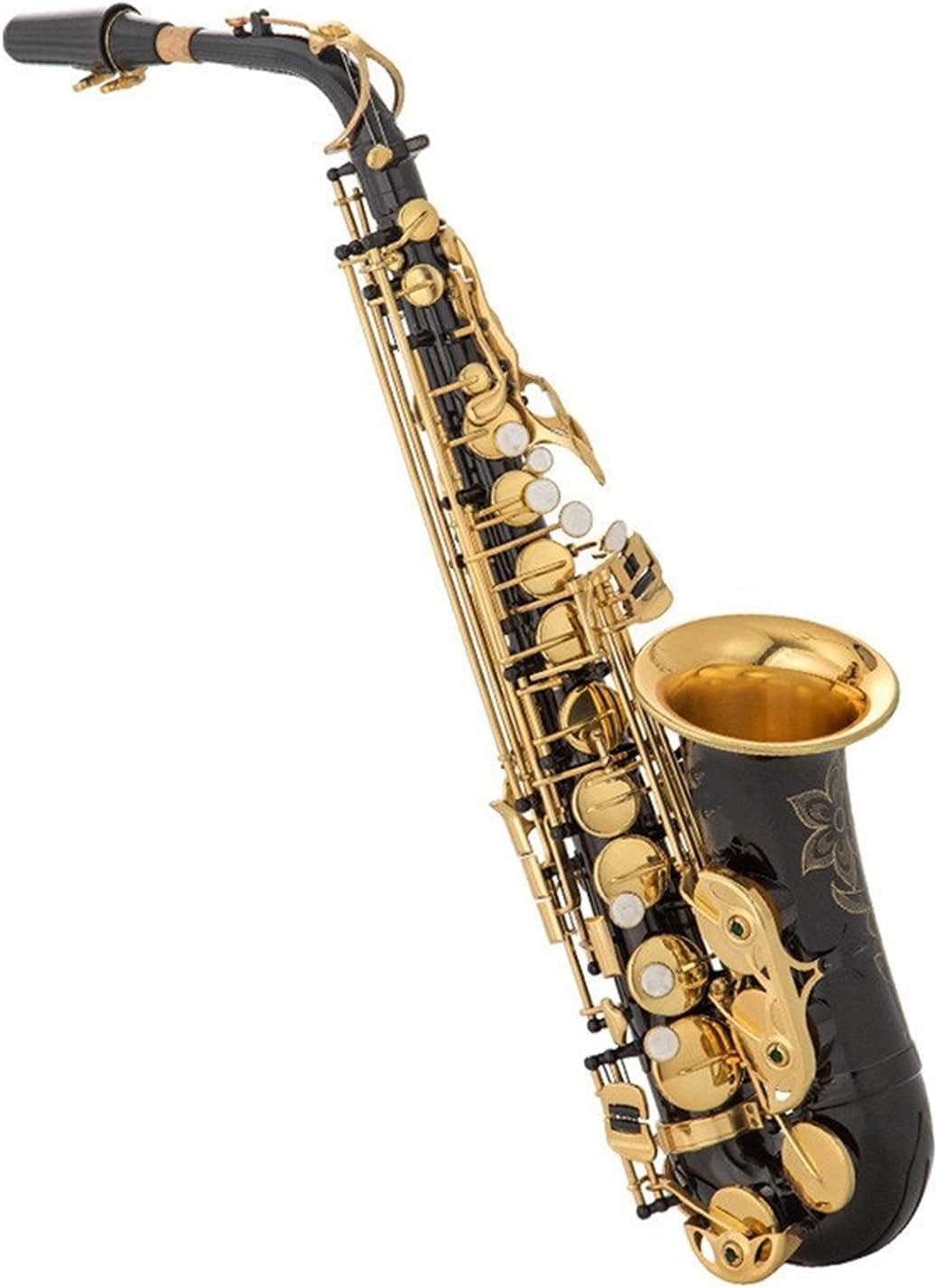 EB Alto Saxophone Brass Lacquered Gold E Flat Sax Woodwind Instrument Student Saxophone (Color : Gold)