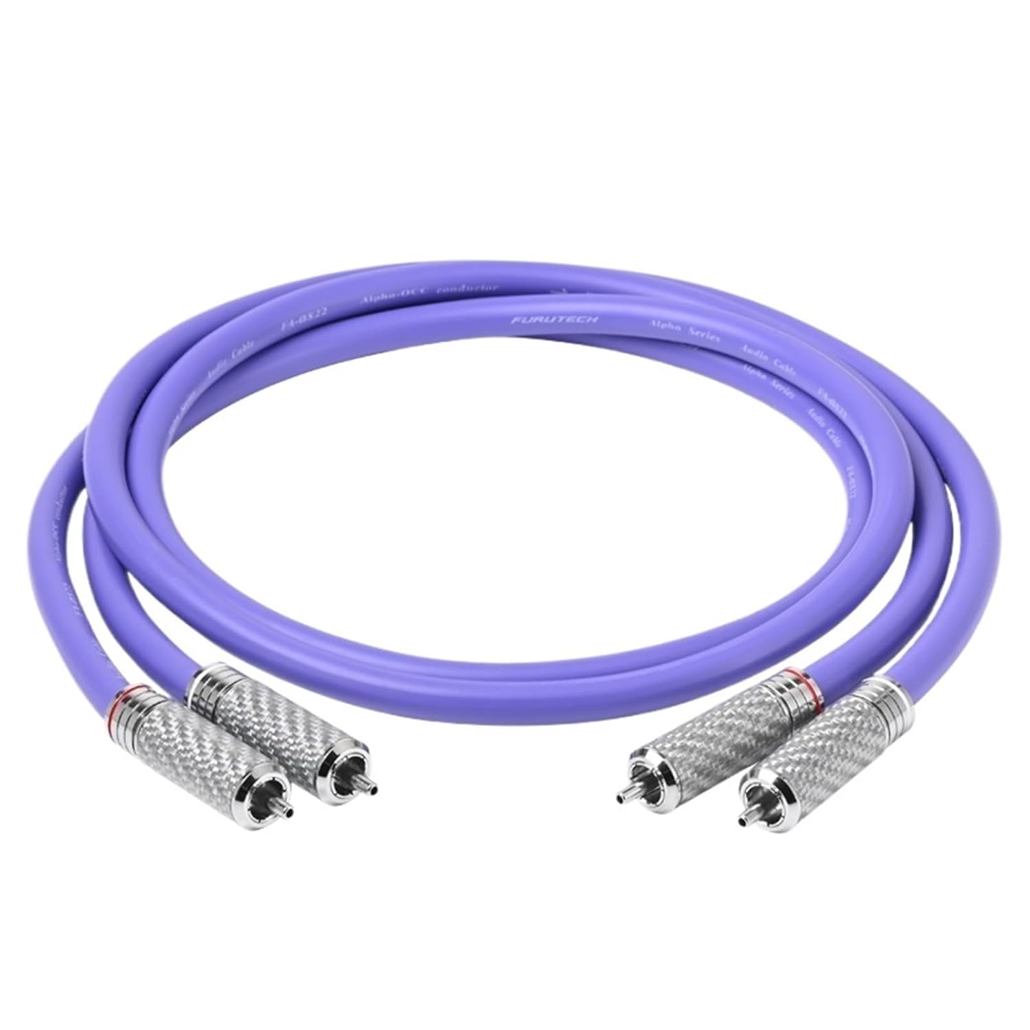 Hi-end One Pair 2RCA Audio Cable 7N OCC with Rhodium-Plated Connnector RCA to RCA Male to Male for Amplifier DAC TV Box(1m)