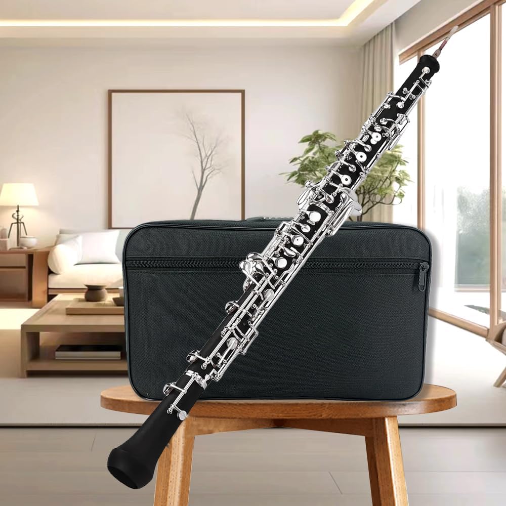 C key Oboe Ebonite Body Silver Plated Semi-automatic 3rd Octave left F Key Woodwind Musical Instrument for Beginner