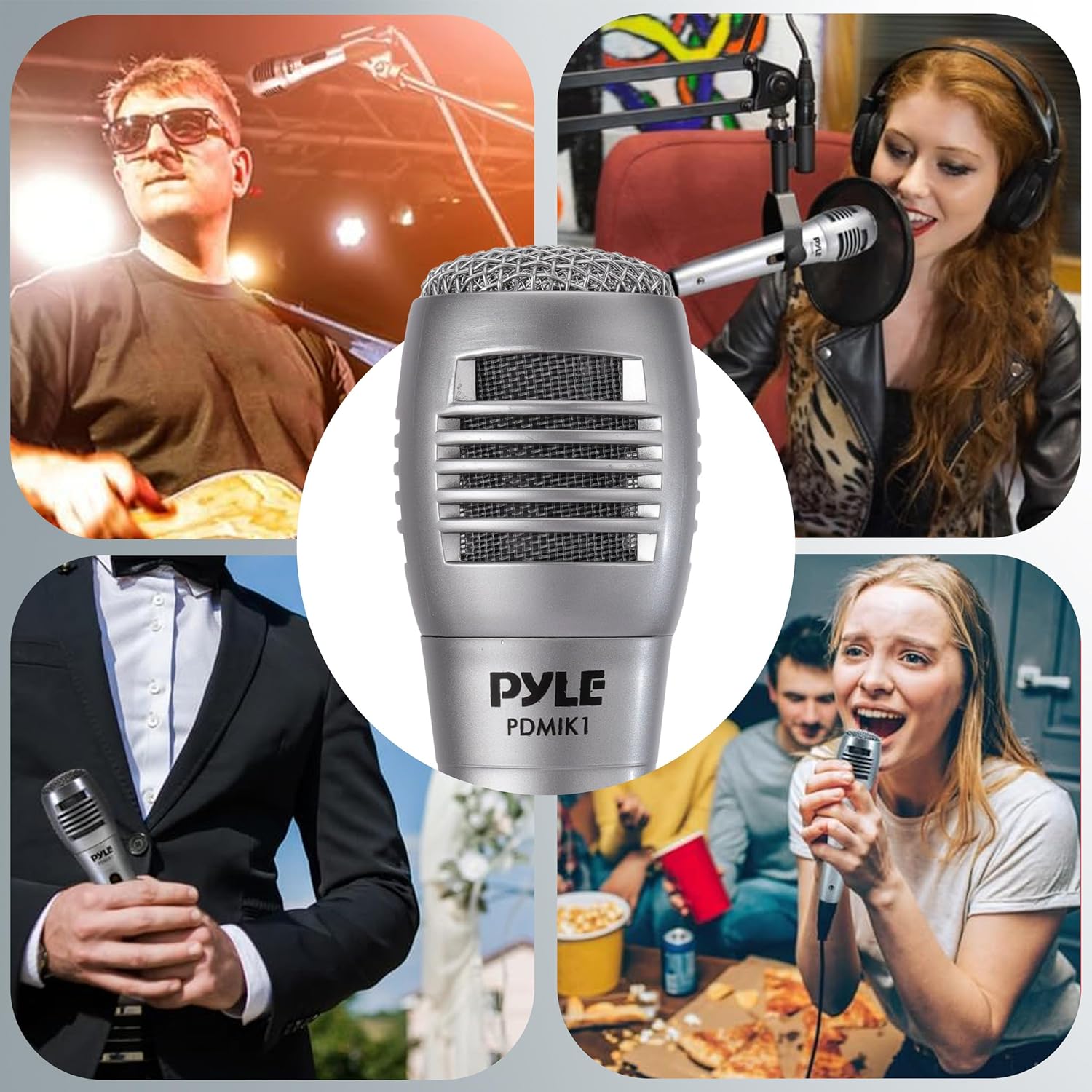 Pyle Professional Dynamic Microphone - 24-Pack Unidirectional Handheld Mic with Built-in Pop Filter, High Signal Output, 6.5 ft. XLR Audio Cable, Ideal for Stage, Karaoke & Studio Performances