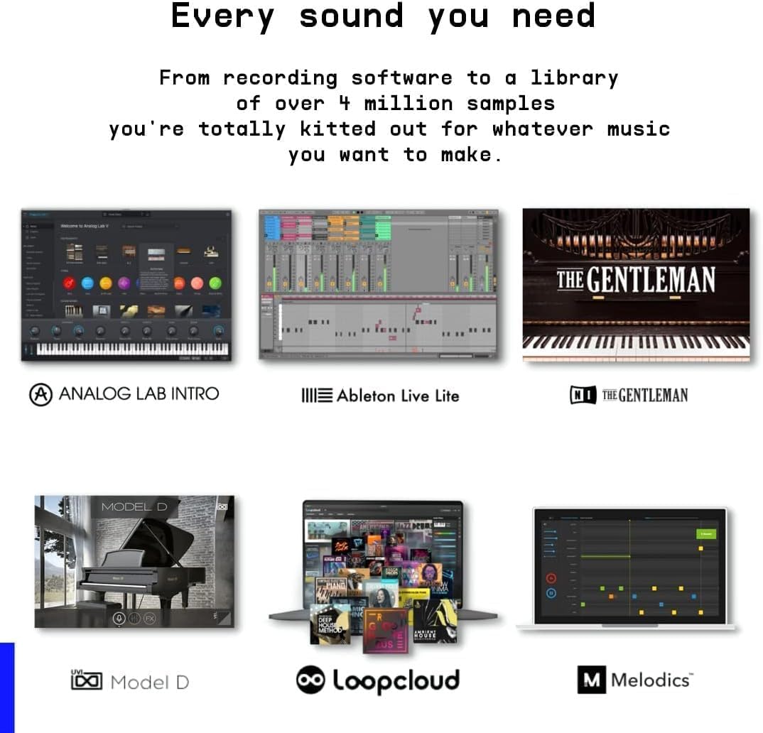 Arturia MiniLab 3 Compact MIDI Keyboard and Pad Controller with Arturia MiniFuse 2 Black USB-C Audio Interface