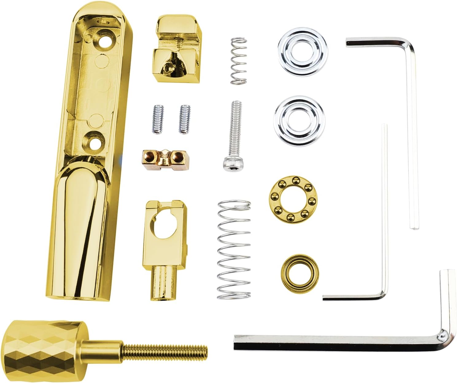 Pack of 5 Individual Single Tubular Fixed Bridge 5 String Electric Bass Bridge for Headless 5-string Bass Replacement Parts Gold