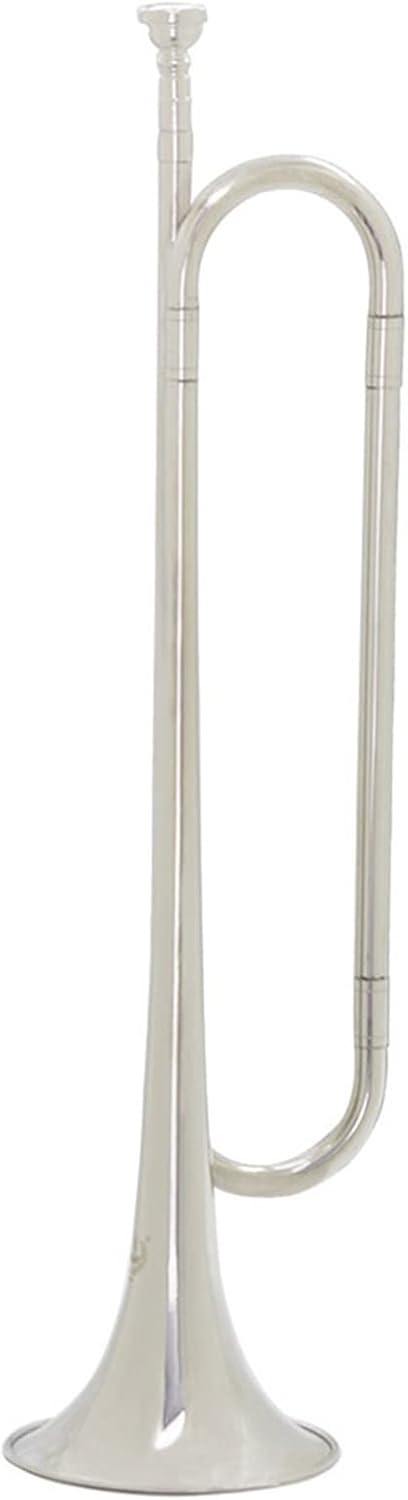 KESHUO Trumpet Professional Brass Instrument Youth Horn Bugle for Musical School Band Cavalry Beginner Military Orchestra Trumpets (Color : Silver)