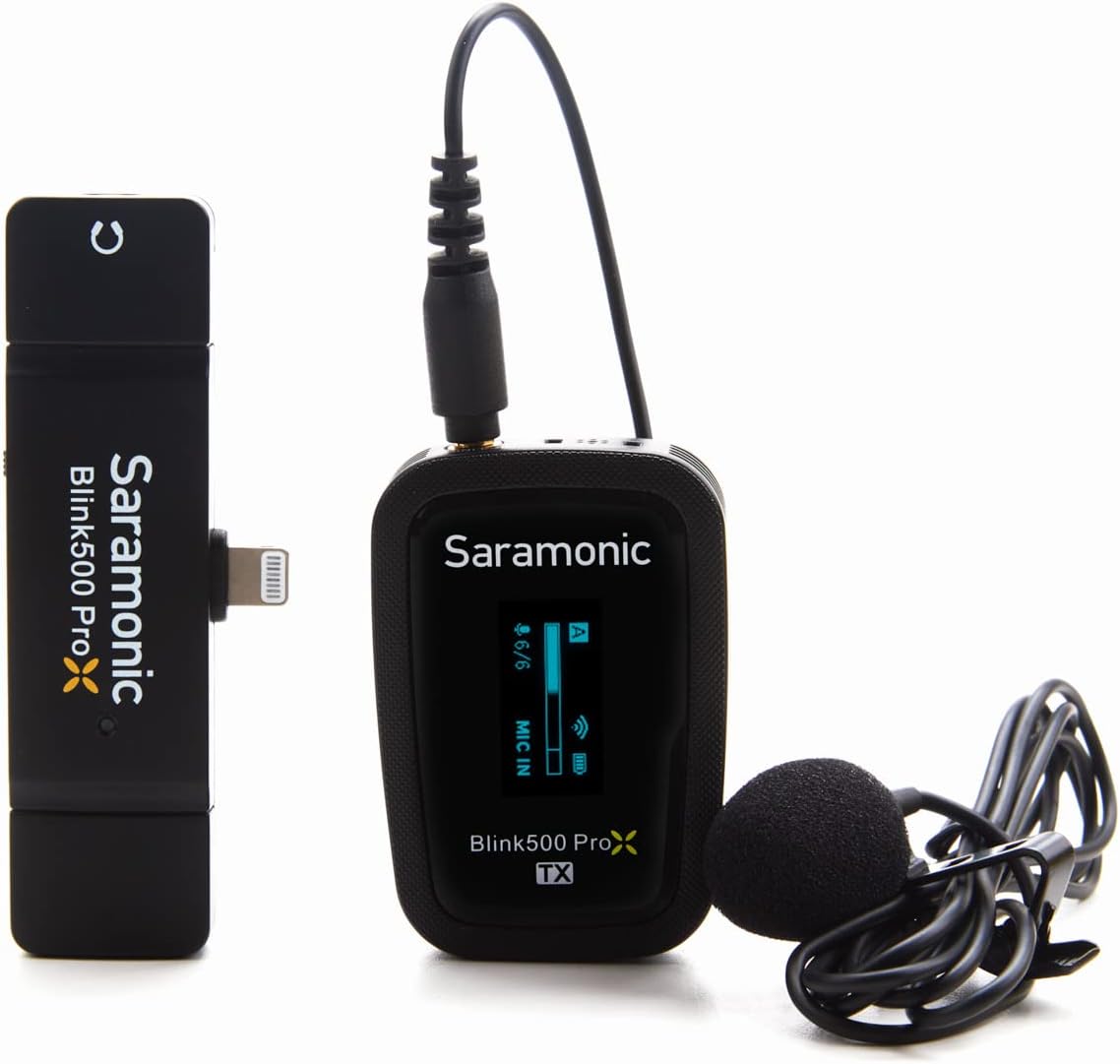Saramonic Blink 500 Pro X B3 Wireless Clip-On Mic System with Lavalier & Lightning Receiver for iPhone & iPad with Lighting