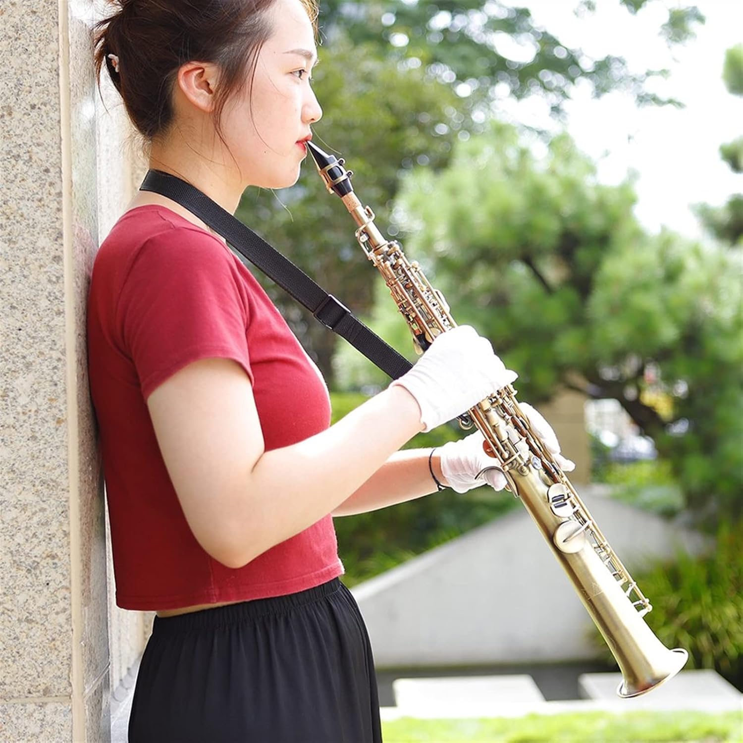 KESHUO Saxophone Sax Bb B Brass Body Abalone Shell Keys Saxophone Wind Musical Instrument with Case Accessories Brass Sax Beginners Kit