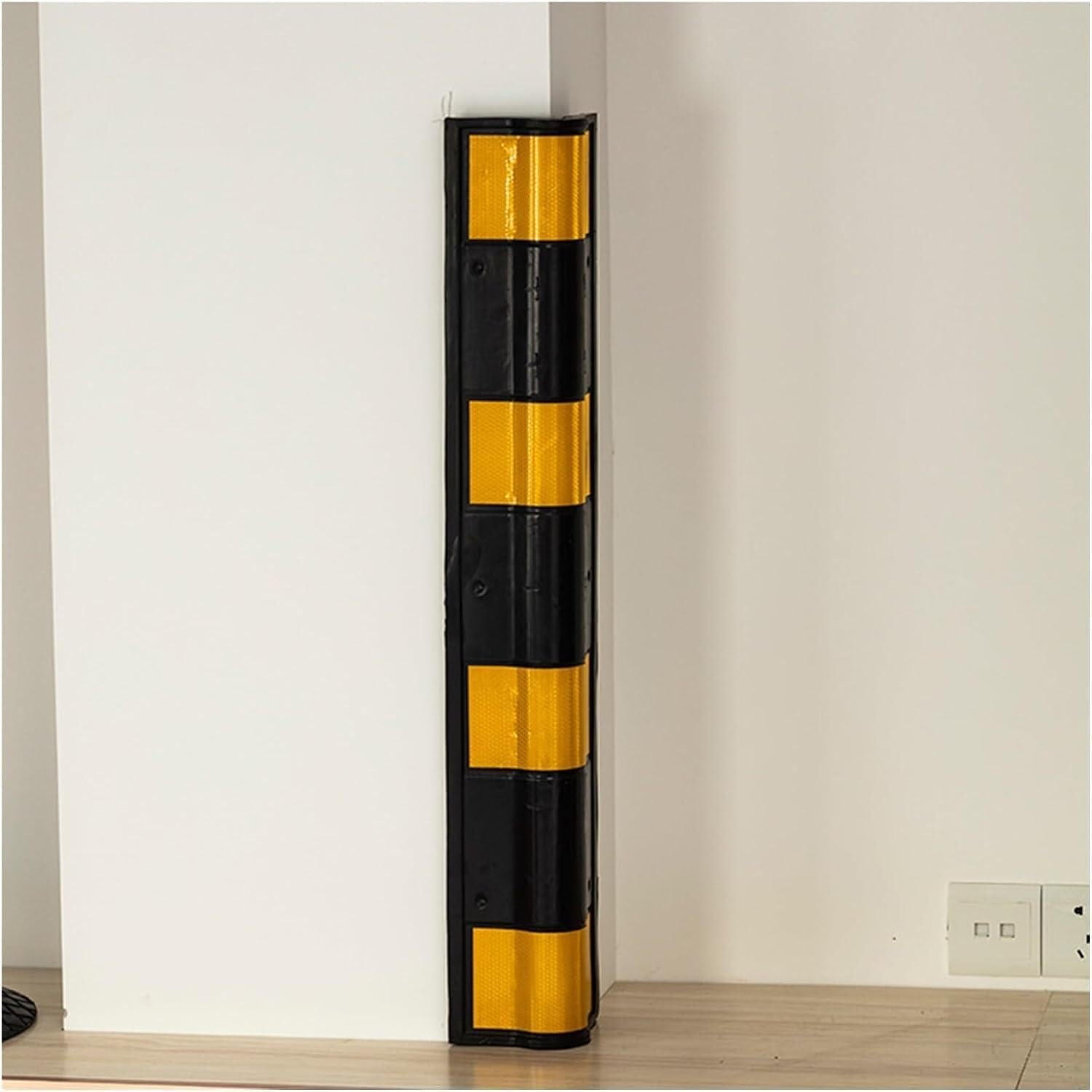 BTZHY Car Parking Protector Car Parking Protector Wall Corner Guard for Parking Garages, Arc Parking Rubber Column with Reflective Strip, 1cm Thick for garages and Warehouses(15pcs-120cm)