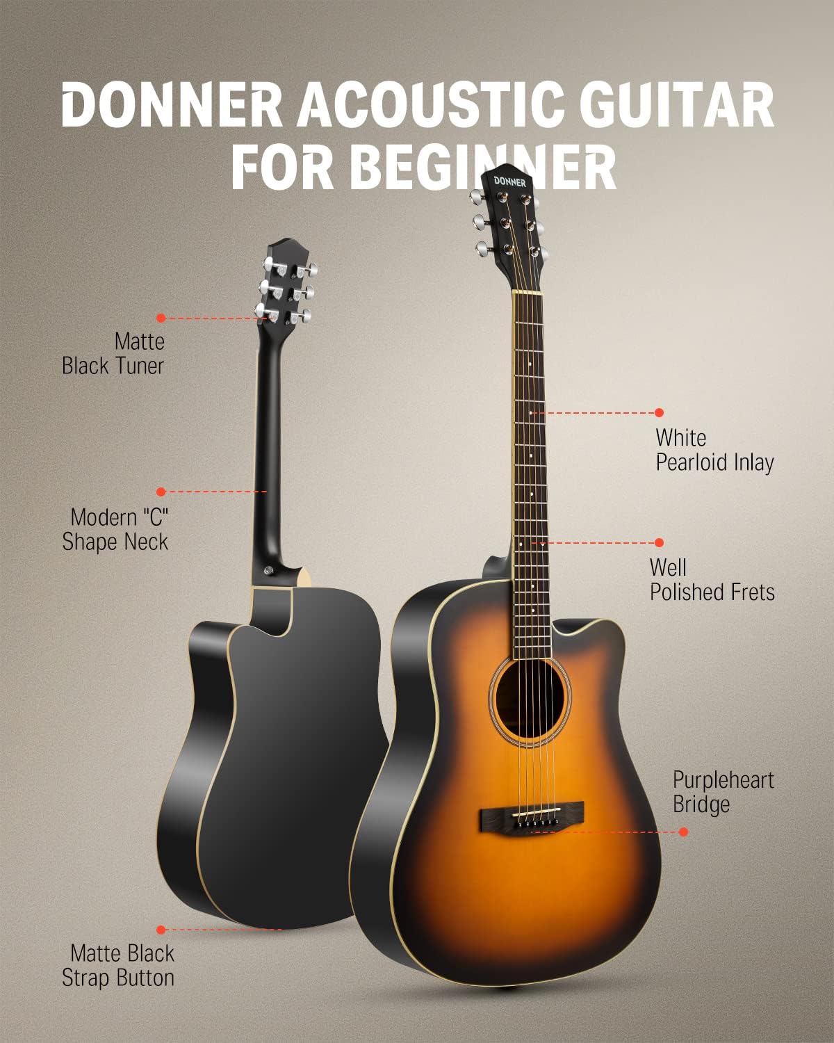 Donner Acoustic Guitar-Wood Guitar Stand