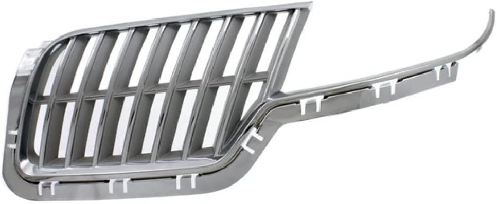 For Lincoln MKZ 2010 2011 2012 Grille Assembly Driver Side | Chrome Shell/Painted Gray Insert | Plastic | Replacement For FO1200544 | AH6Z8200B