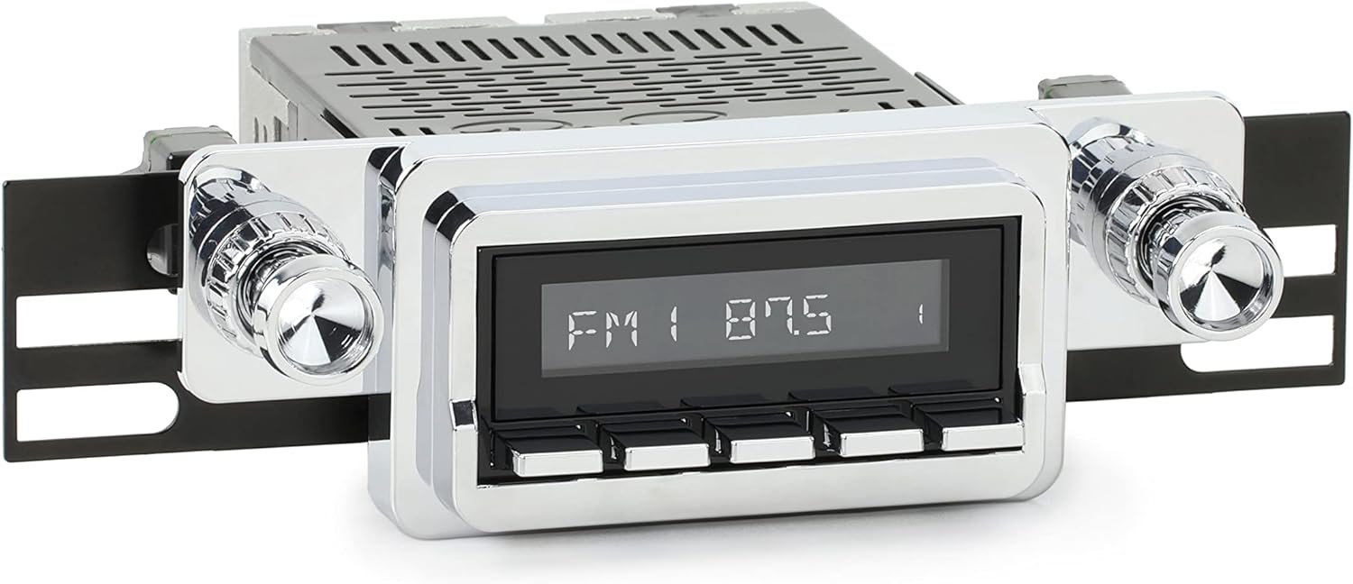 RetroRadio Compatible with 1964-66 Ford Mustang Features Include Bluetooth, AUX, AM/FM LABC-M1-125-04P-74PF1