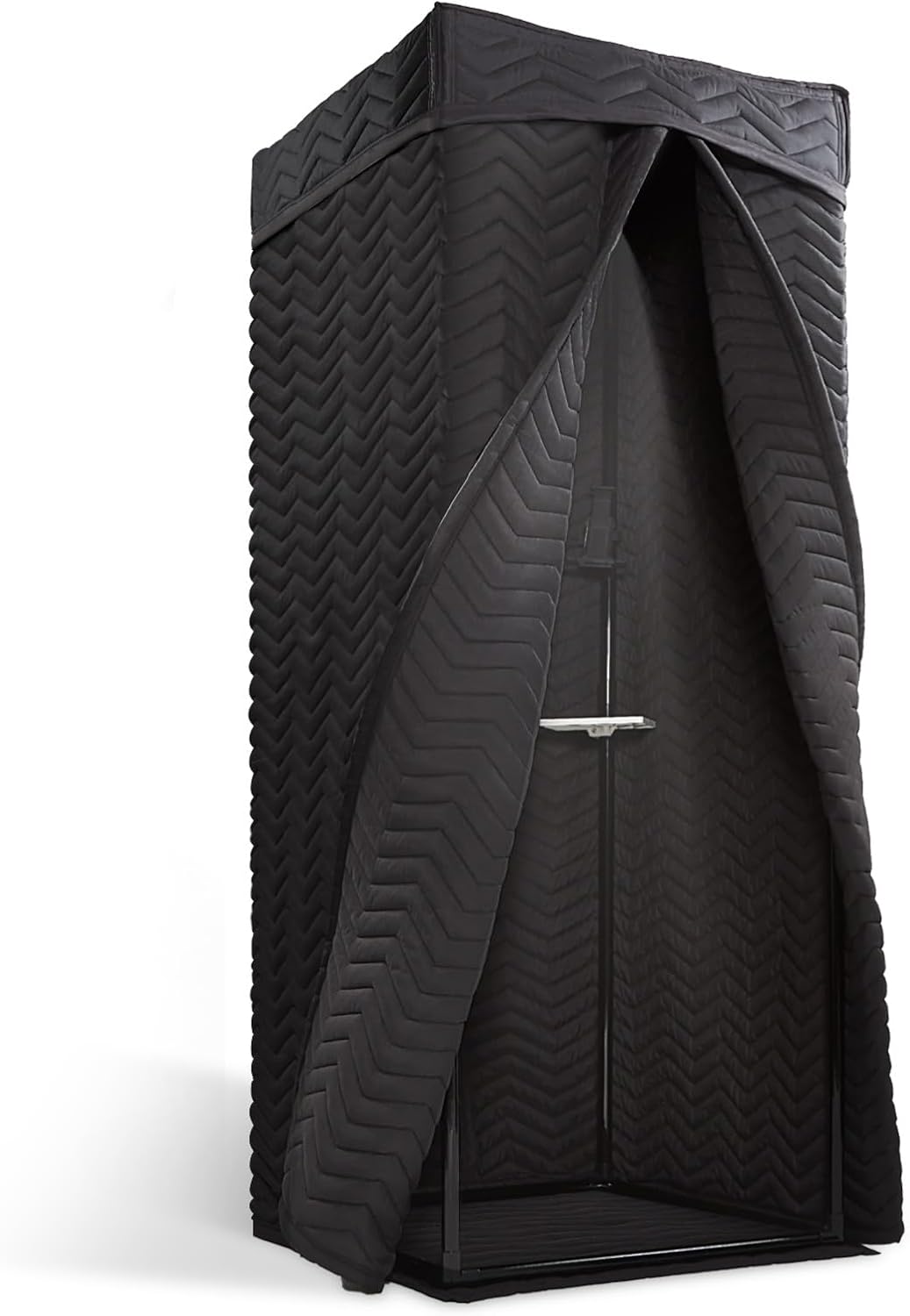 Portable Vocal Booth - Studio Grade Echo-Free Recording Booth for Voiceover, Podcast & Singing, Home Studio/Sound Isolation Booth with Light & Travel Bag (ZIGZAG-BLK, L)