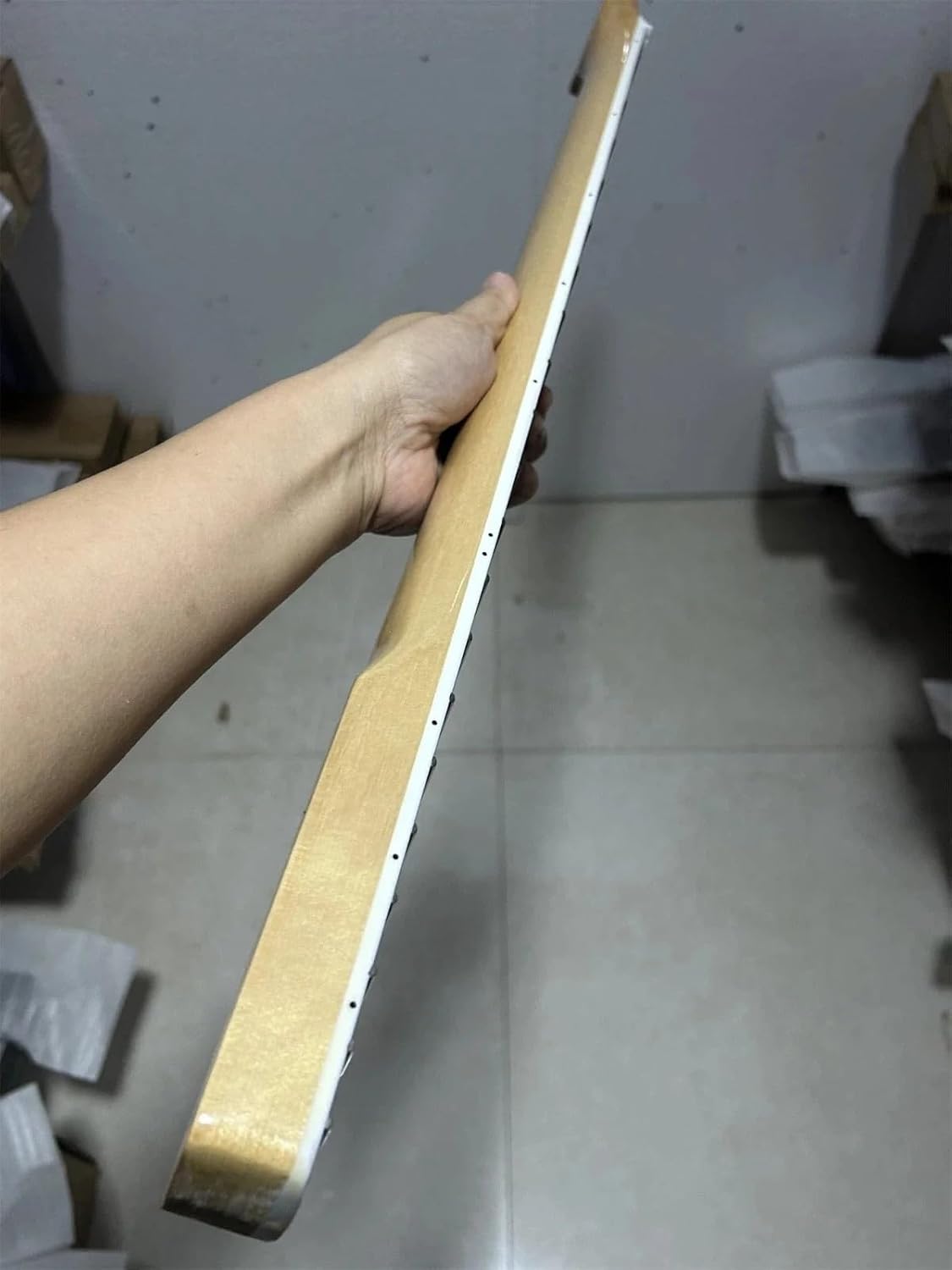 5 String Bass Guitar Neck Maple Gloss 20 Frets 34 Inch Scale 72mm Heel Width Replacement