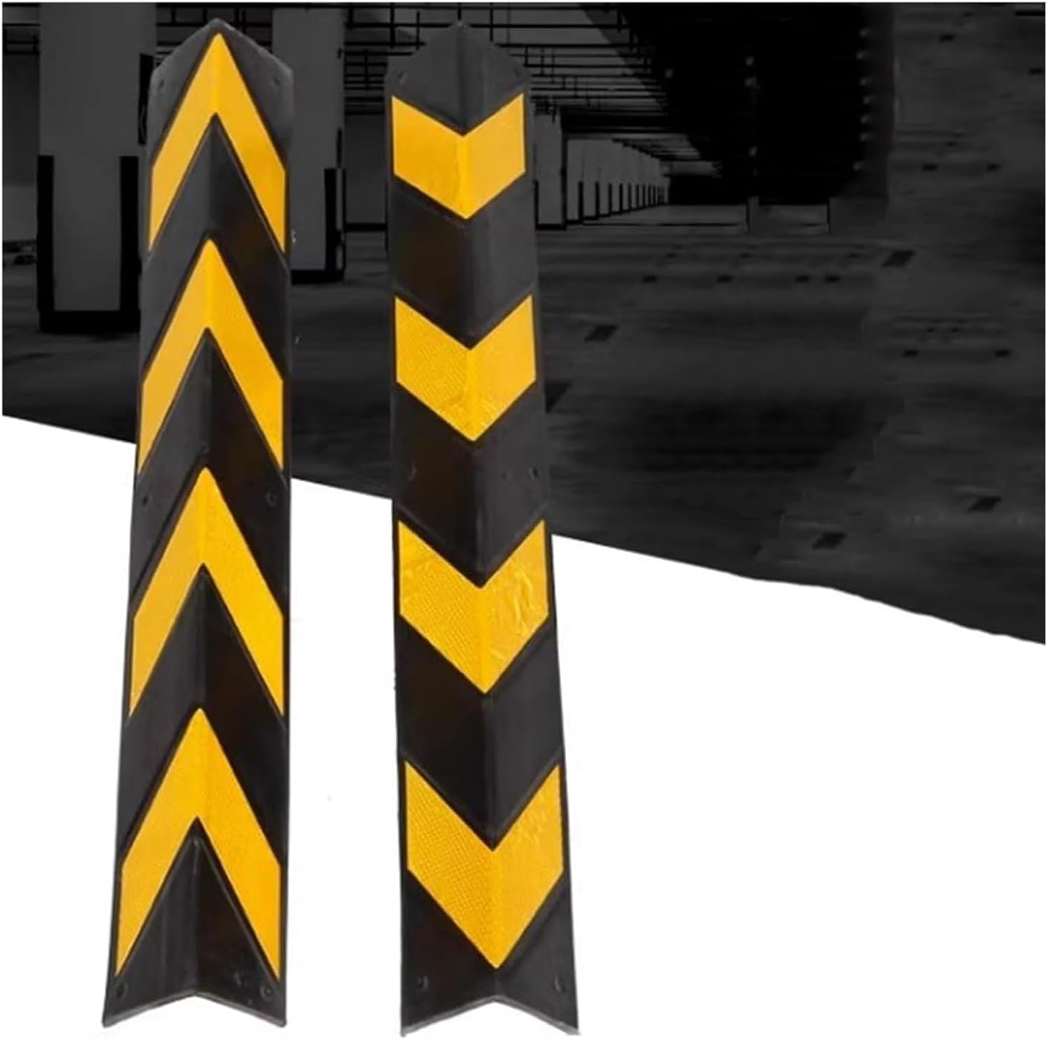 Rubber Wall Corner Guard, Garage Wall Protector, L-Shaped Edge Reflective Corner, The Corner No Warping Bumper Pad, Car Door from Damage Wall Protecto,9pcs