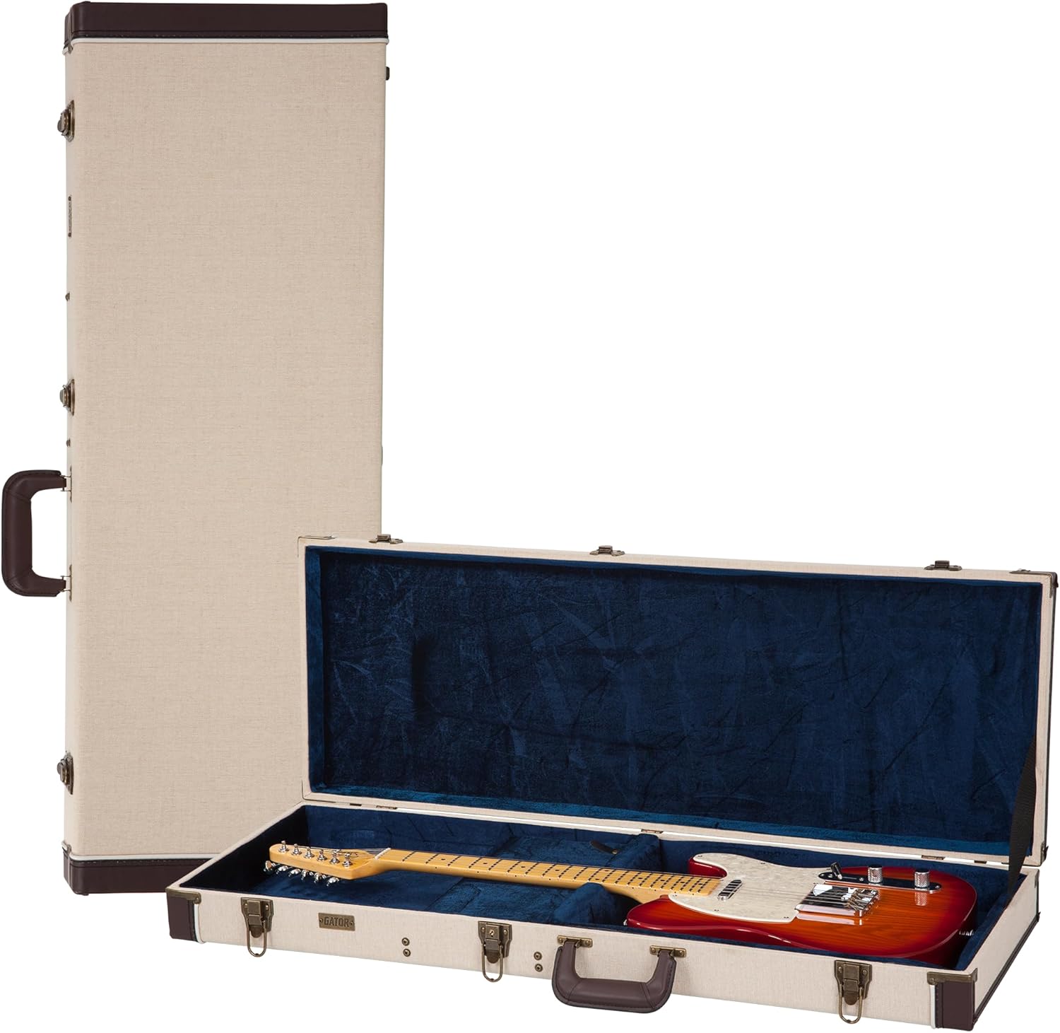 Gator Cases Journeyman Series Deluxe Wood Case for Standard Electric Guitars; Fits Fender Stratocaster/Telecaster, & More (GW-JM-ELEC)