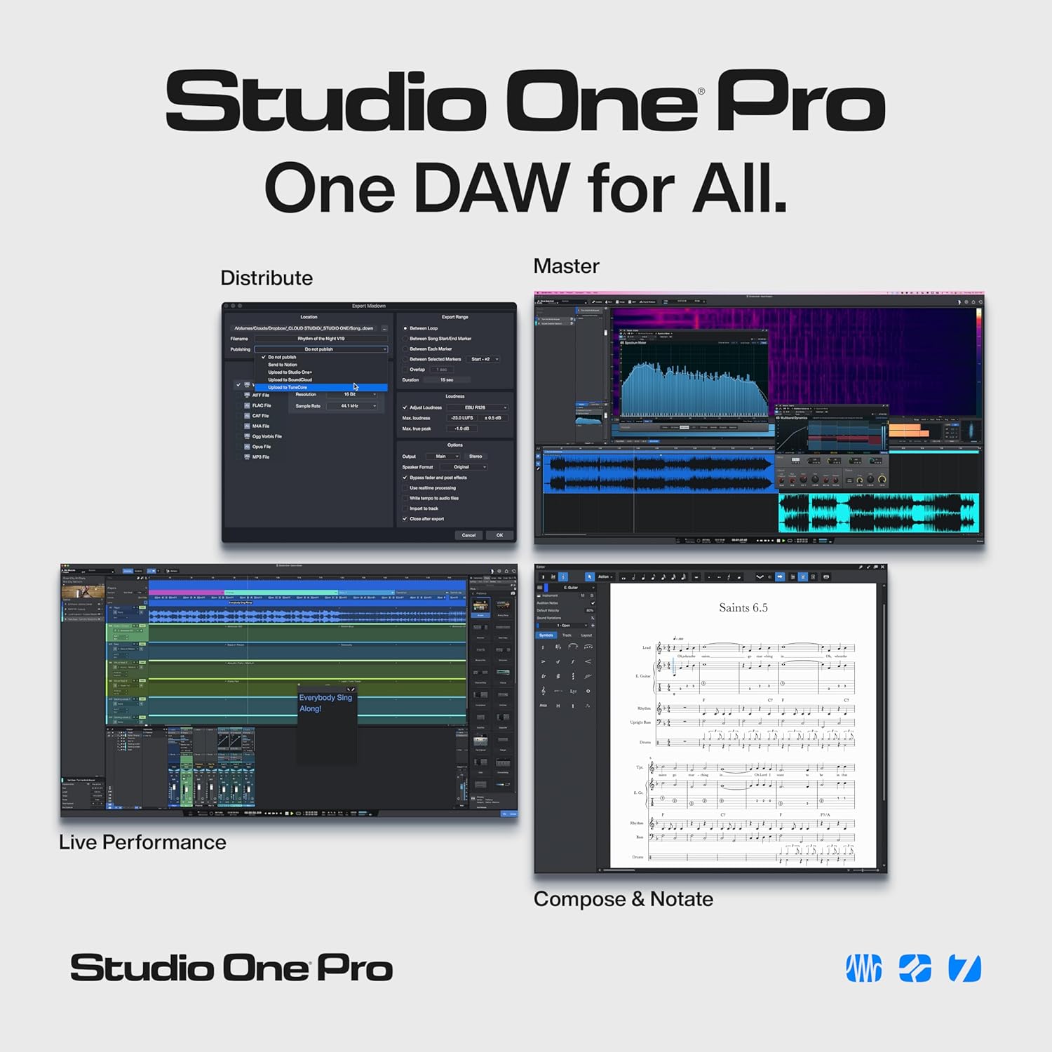 Studio One Pro 7 Upgrade License from Any Previous Version or Edition of Pro or Artist — Stem Separation, Splice Integration, Integrated Launcher, Virtual Instruments, Loops, & Samples Included