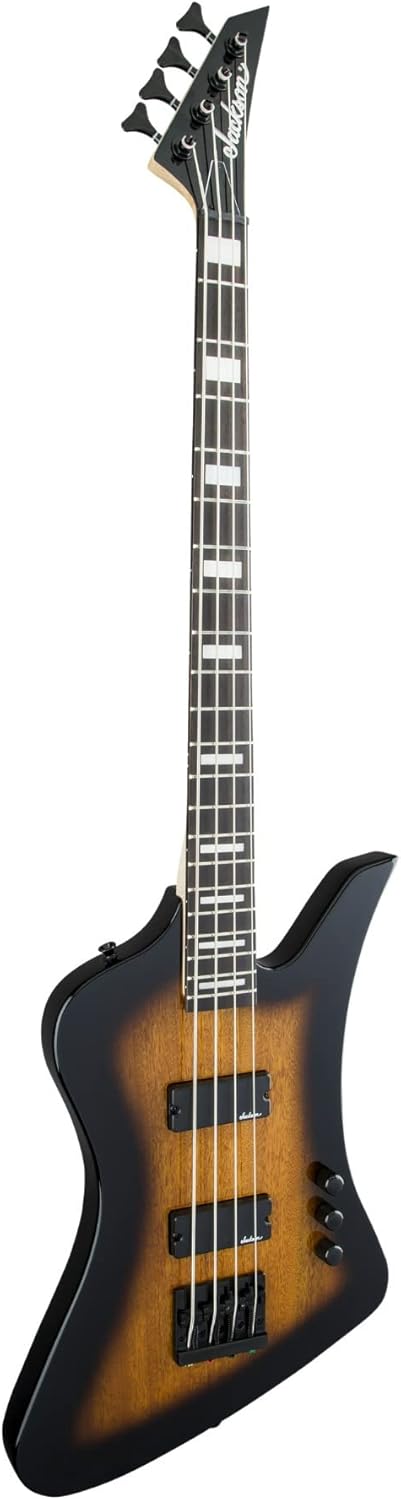 Jackson JS Series Kelly Bird Bass JS2, Tobacco Burst, Amaranth Fingerboard