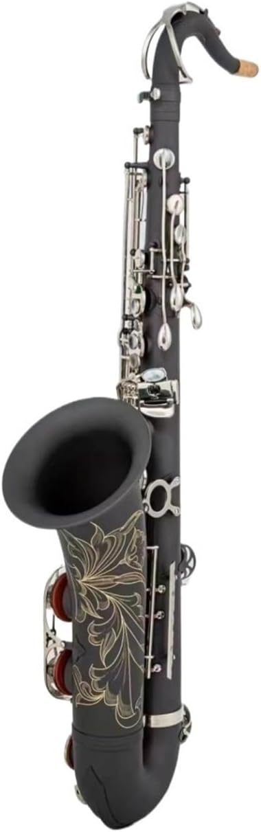 Beginner saxophone Tenor Saxophone Bb Tune Black Matte Nickel Plating Woodwind Instrument With Case Accessories (Color : Leather bag)