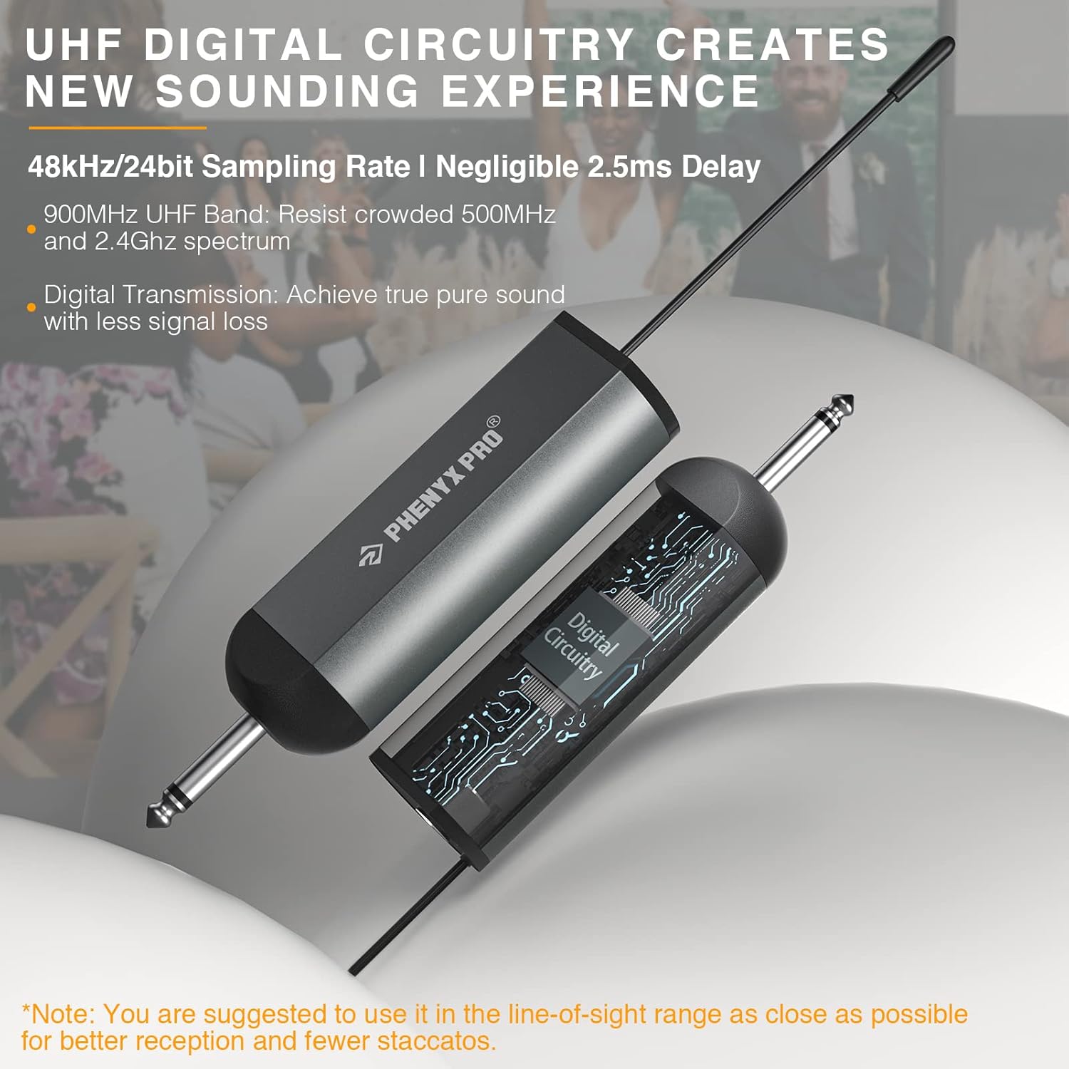 Phenyx Pro Dual Digital Wireless Microphone System, w/2 Handheld Dynamic Microphones,15 UHF Frequency Groups, Mini Receiver, Metal Cordless Mic for Karaoke,Church,DJ,Singing (PDP-2-2H)