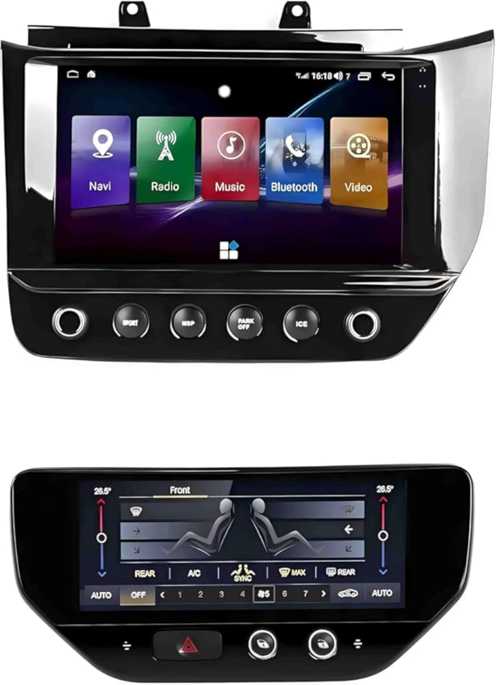 Android 14 Dual Screen 10 inches Compatible with Maserati GT GranTurismo 2007-2019 Car Stereo Radio GPS Navigation Carplay WiFi 4G Bluetooth with AC Screen
