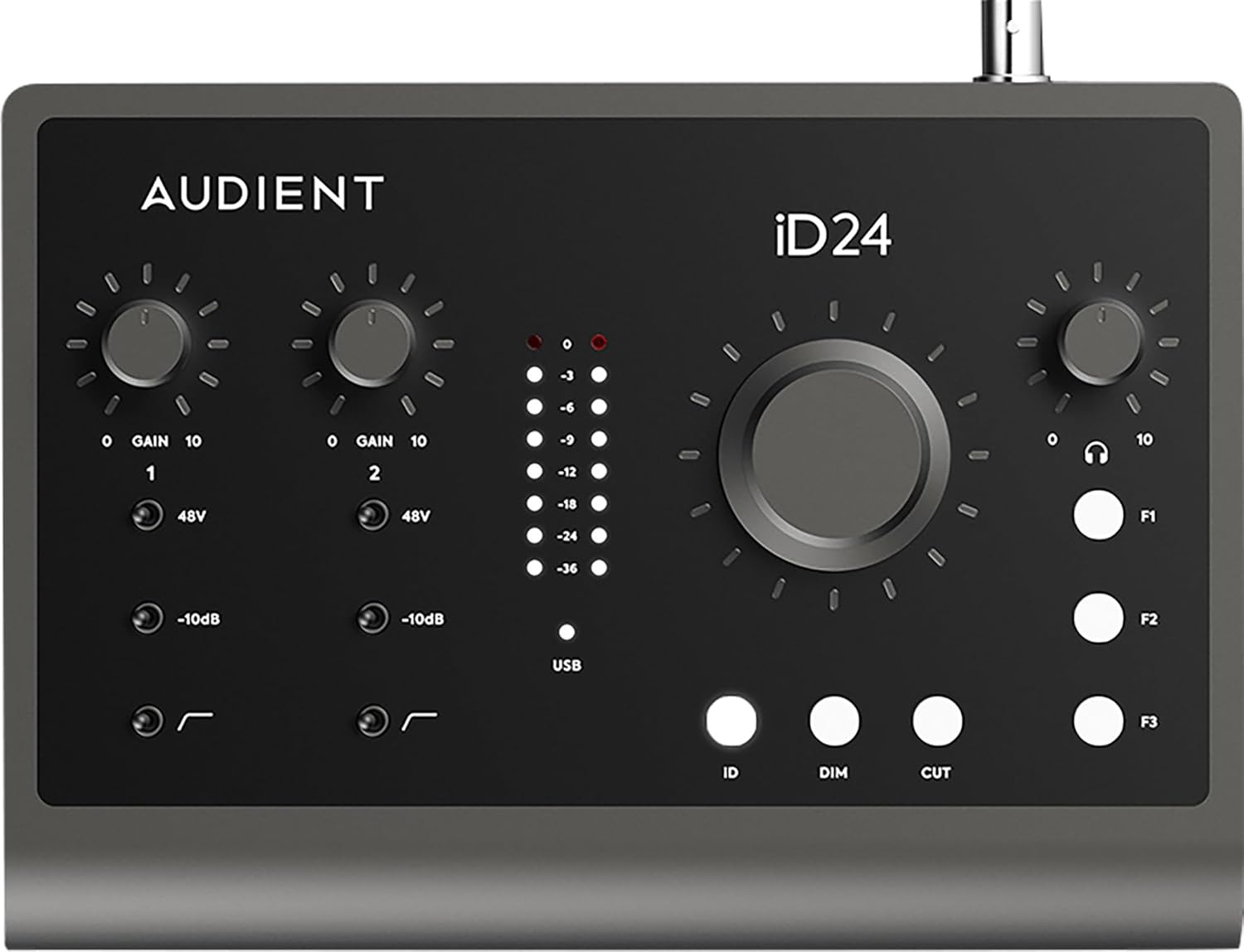 Audient iD24 USB-C Audio Interface Bundle with Instrument Cable, XLR Cable, and Austin Bazaar Polishing Cloth