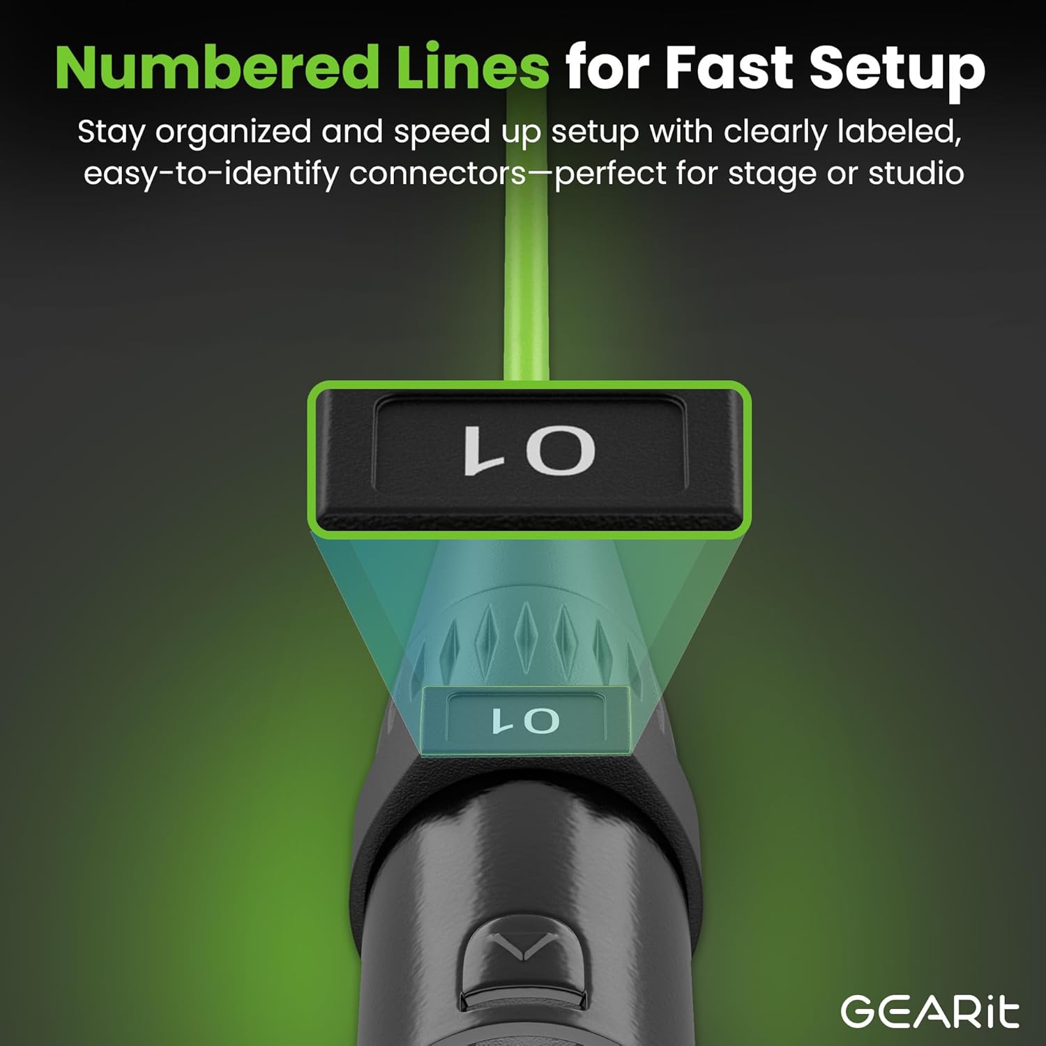 GEARit 8-Channel XLR Snake Cable (10 ft) - 100% Oxygen-Free Copper Snake Wire, Channel Labels, Metal XLR Connectors for Pro Audio - 10 Feet