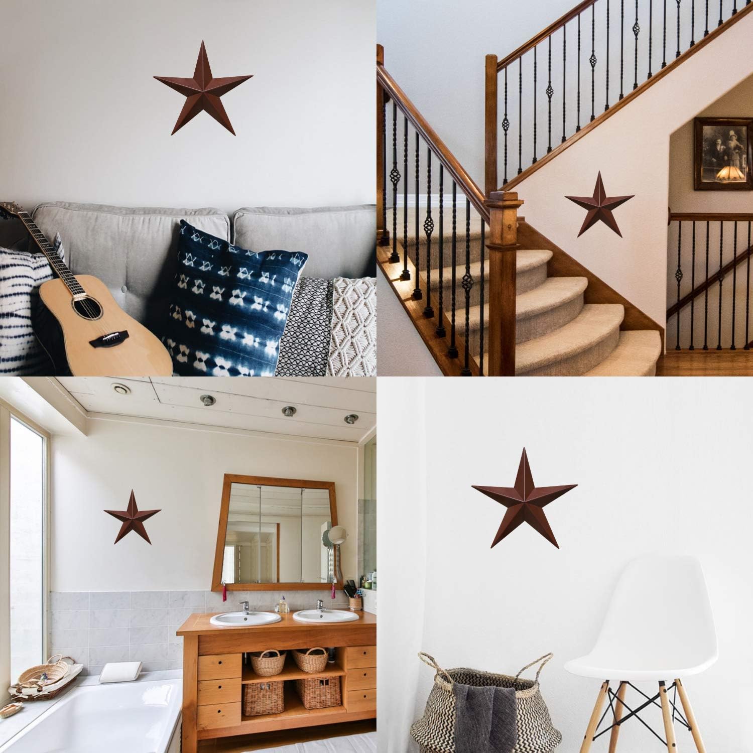 Barn Star - Metal Stars for Outside Texas Stars Art Rustic Vintage Western Country Home Farmhouse Wall Decor (22