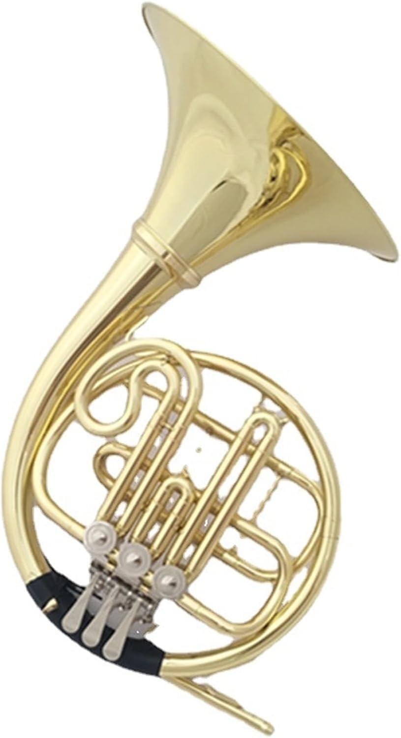 Brass French Horn Three-key Single French Horn Instrument In B Flat Key Easy To Play For Beginner Professional Band Performance