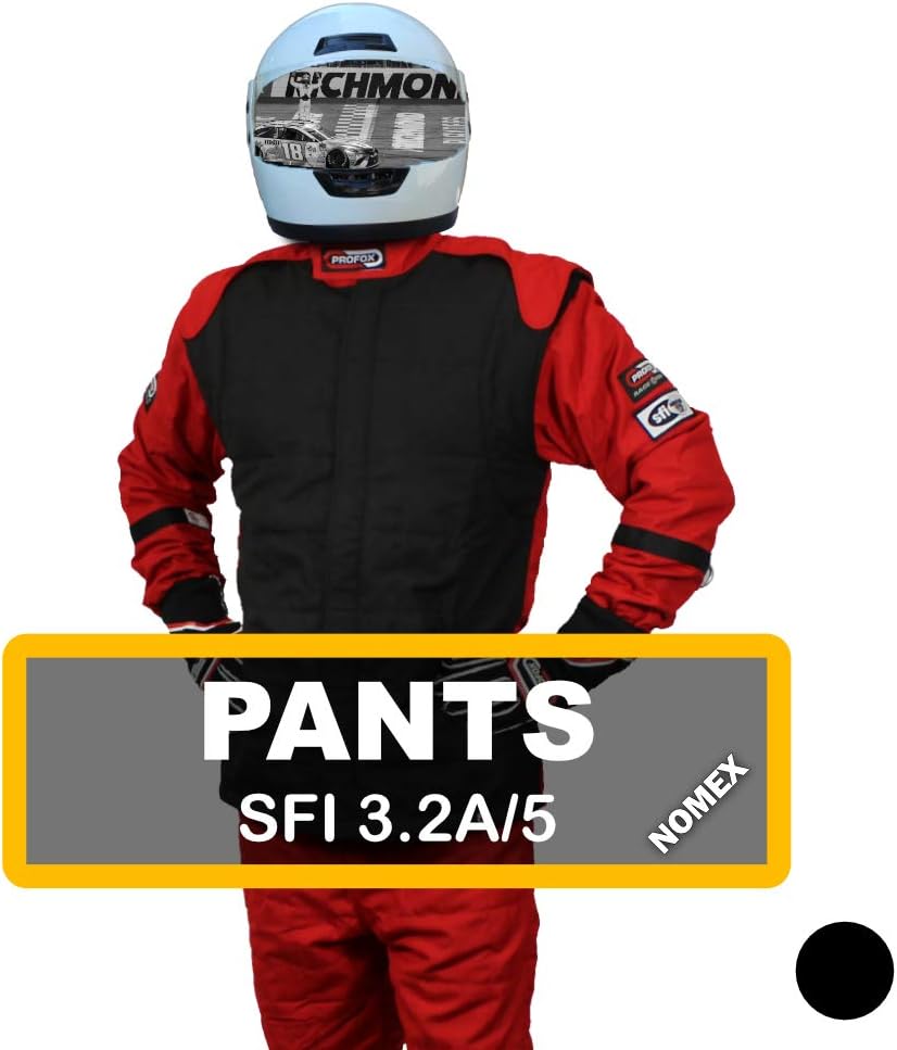 PROFOX-503NX (Black, 2XL) Pants Nomex Driver Racing Fire Suit SFI 3.2A/5 (Pants only)