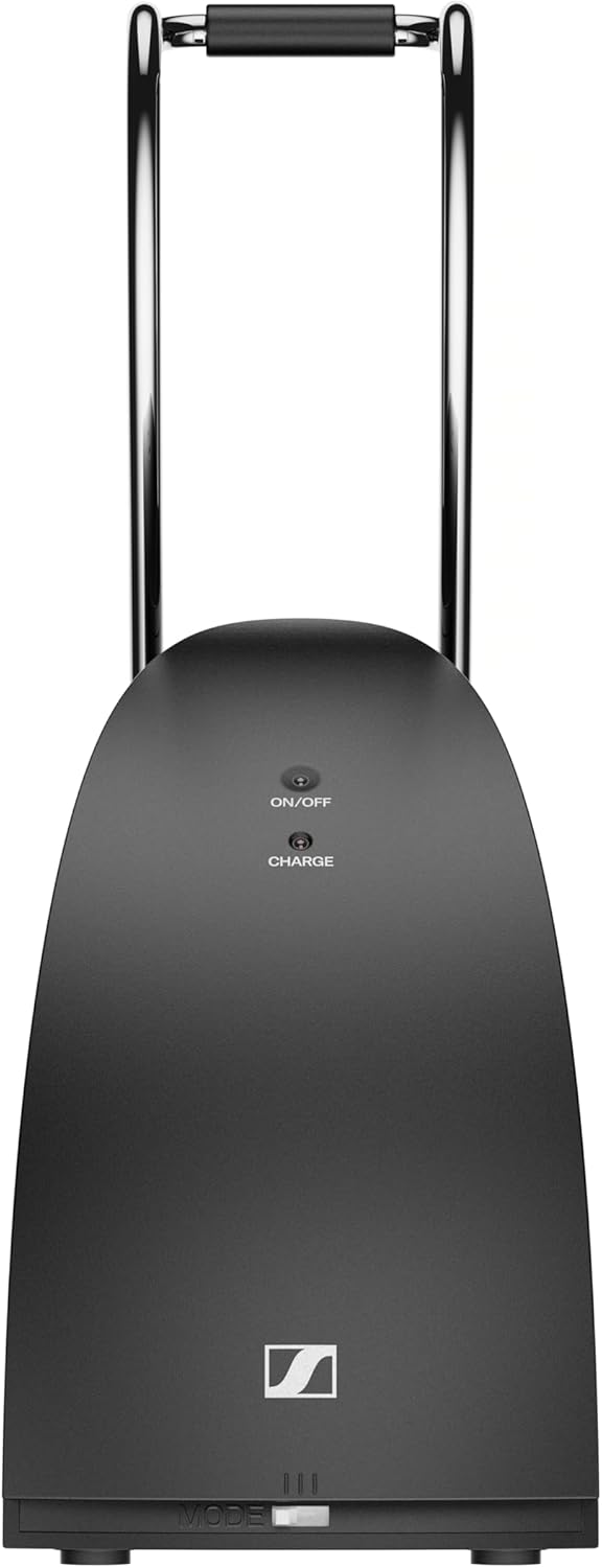 Sennheiser RS 120-W On-Ear Wireless Headphones for Crystal-clear TV Listening with 3 Sound Modes, Lightweight Design, Easy Volume Control, 60 m Range and Convenient Transmitter/Charger Combo - Black