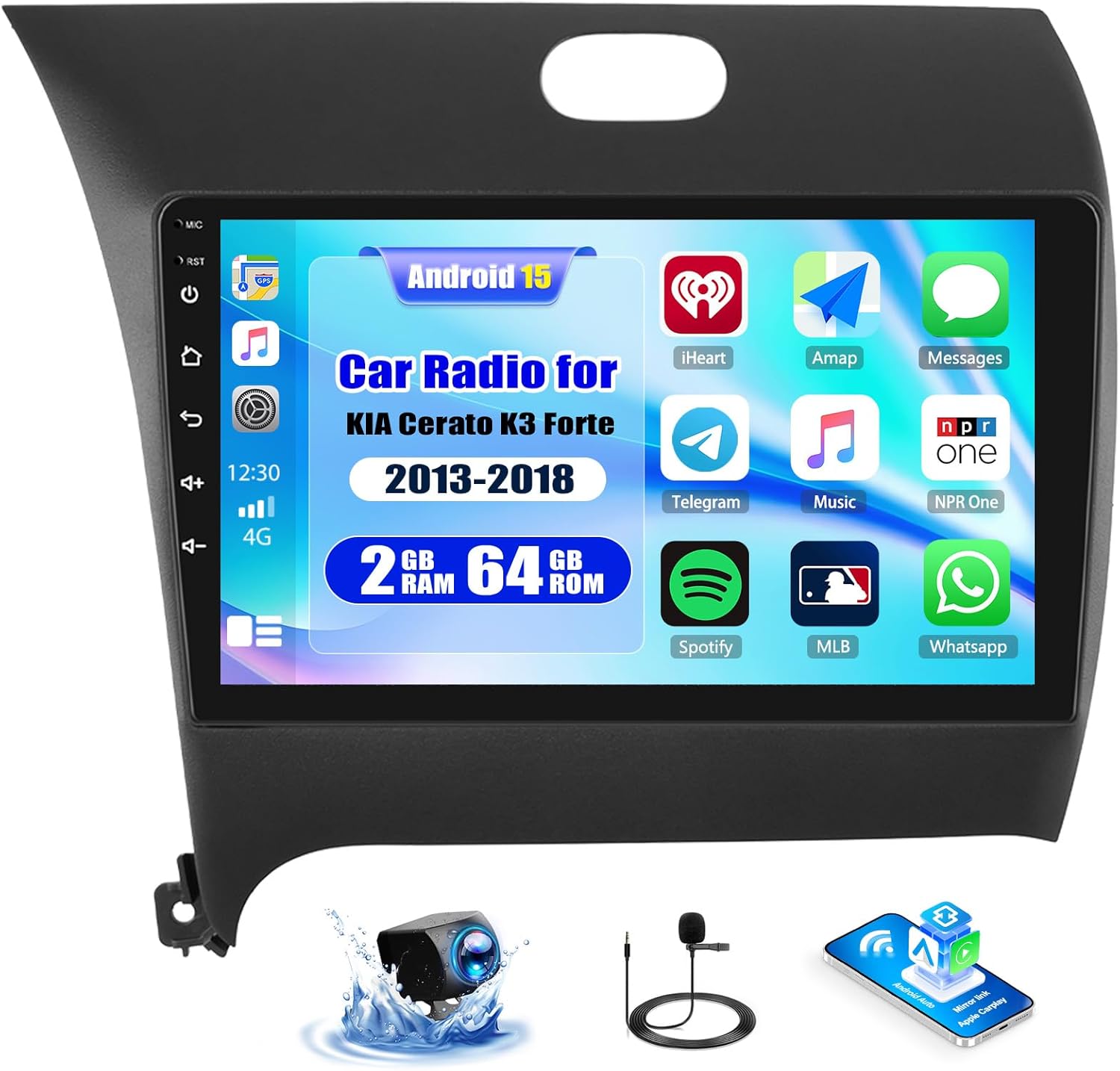 2+64G Android Car Radio for KIA Cerato K3 Forte 2013-2018 Wireless Carplay/Android Auto 10.1