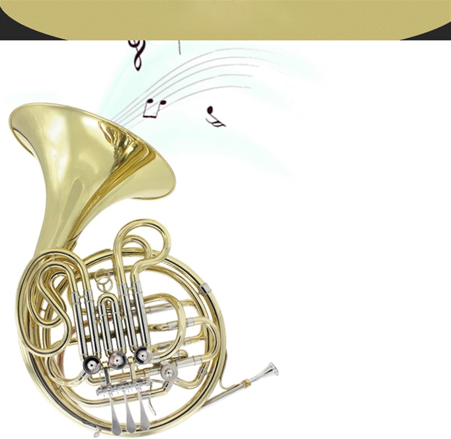Brass French Horn Four-Key Double Horn Conjoined Transposed Horn Four-Key Double-Row Horn Instrument
