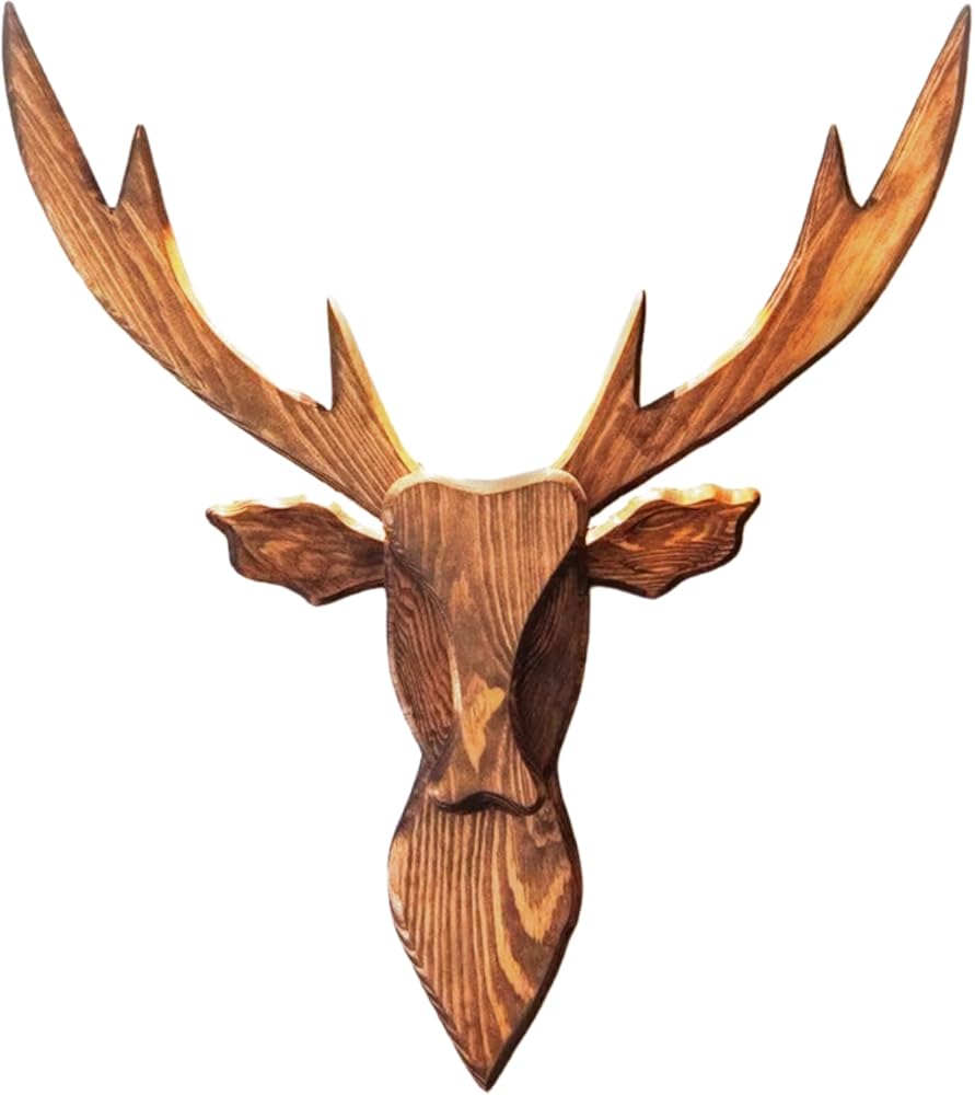 2025 Upgraded Wooden Deer Head Wall Mount - 29.5