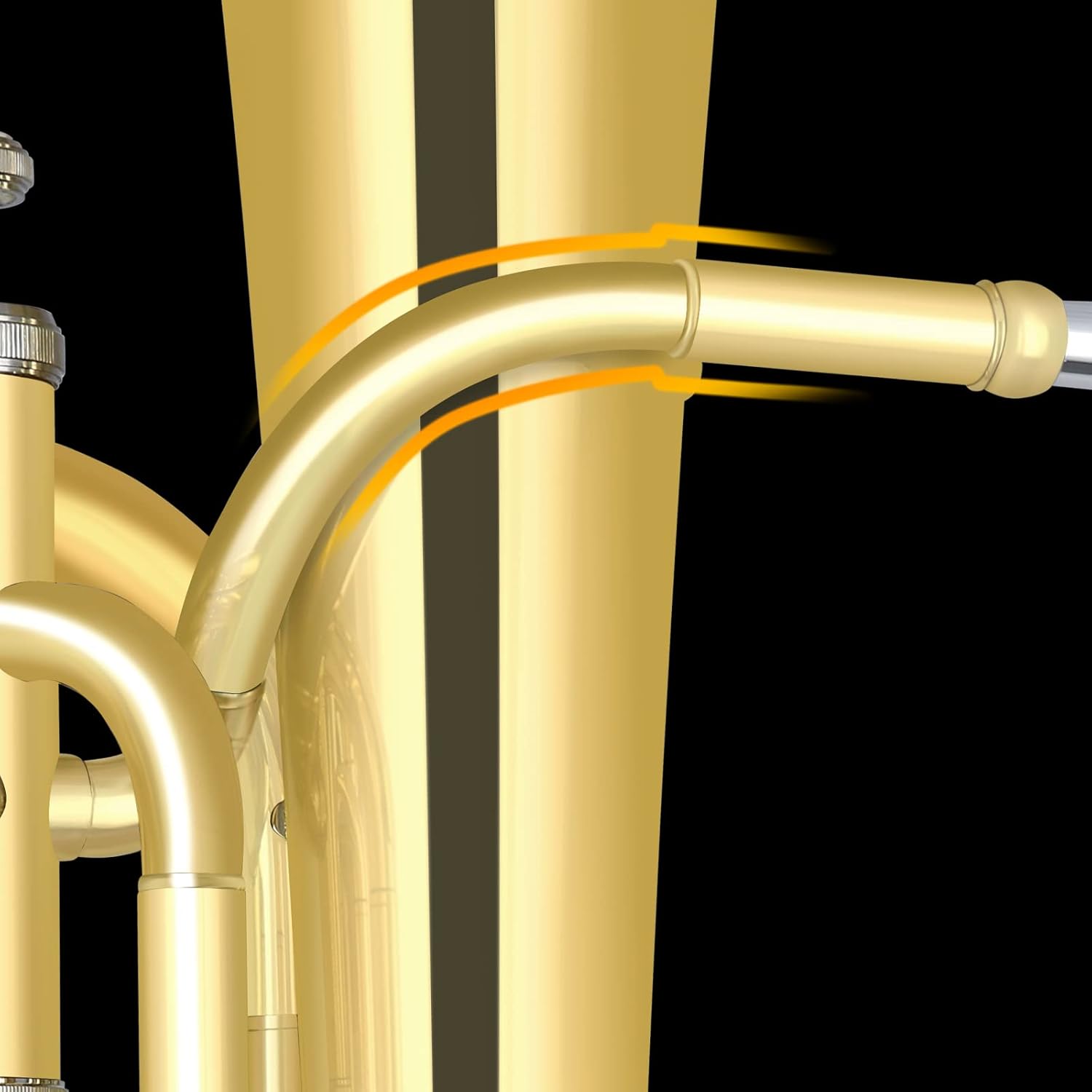 ROWELL Professional Bb Baritone Horn - 3 Valves Brass Baritone with Stainless Steel Valves Premium Case Set with Mouthpiece, Strap, Care Kit