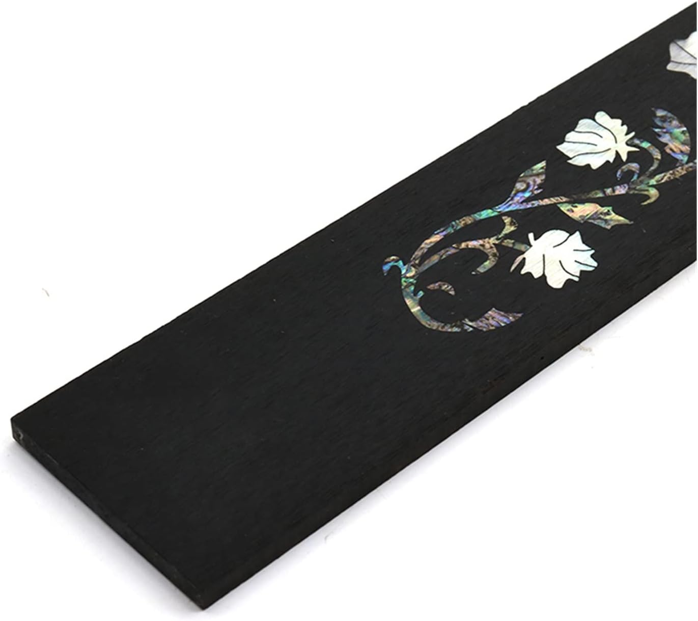 ZUZU Ebony Flower Vine Pattern Color Shell Mosaic Fingerboard Acoustic Guitar Fingerboard Guitar Making Wood Material Unfinished Guitar Neck