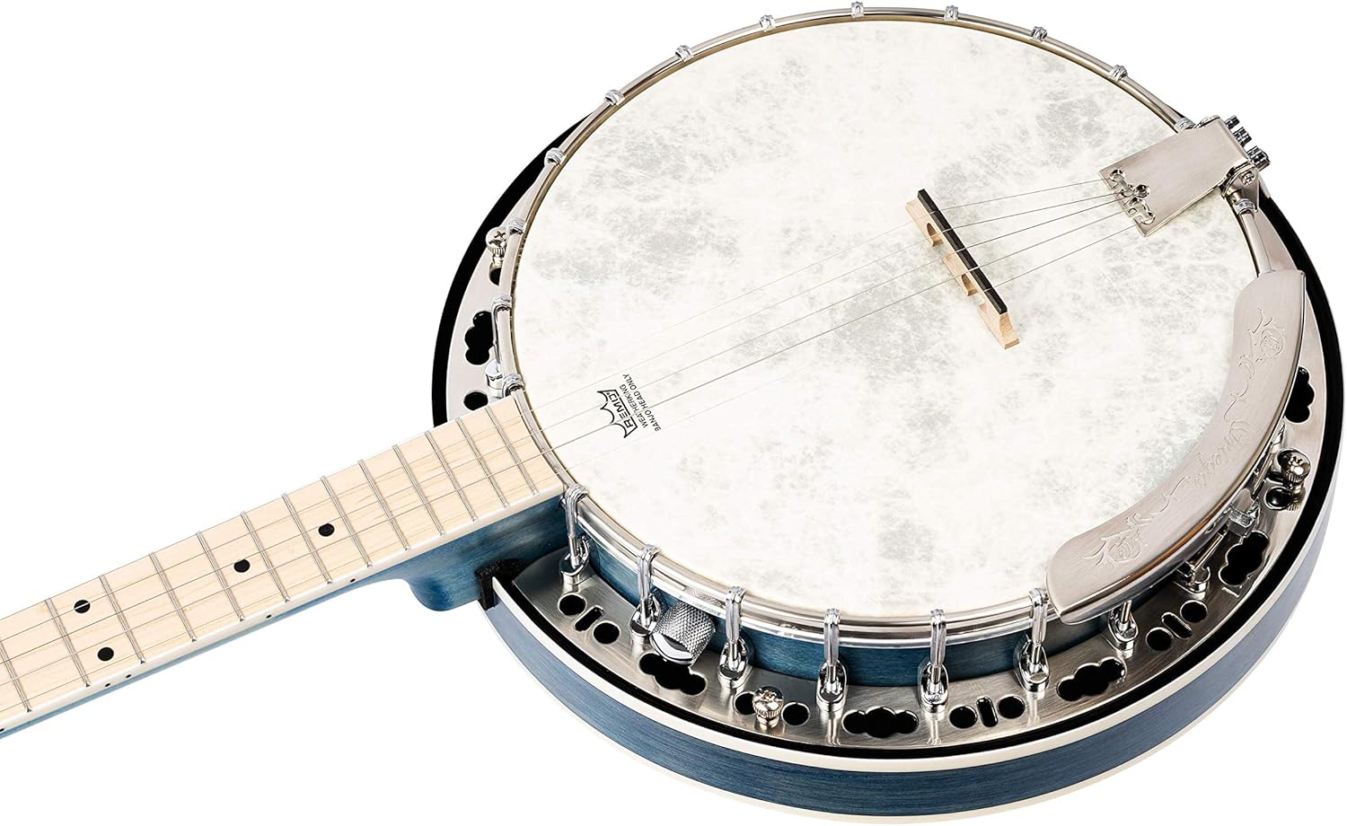 Ortega Guitars Facon Falcon Series 5-String Quilted Maple Resonator Acoustic-Electric Banjo w/Bag, Right (OBJE400TBL)