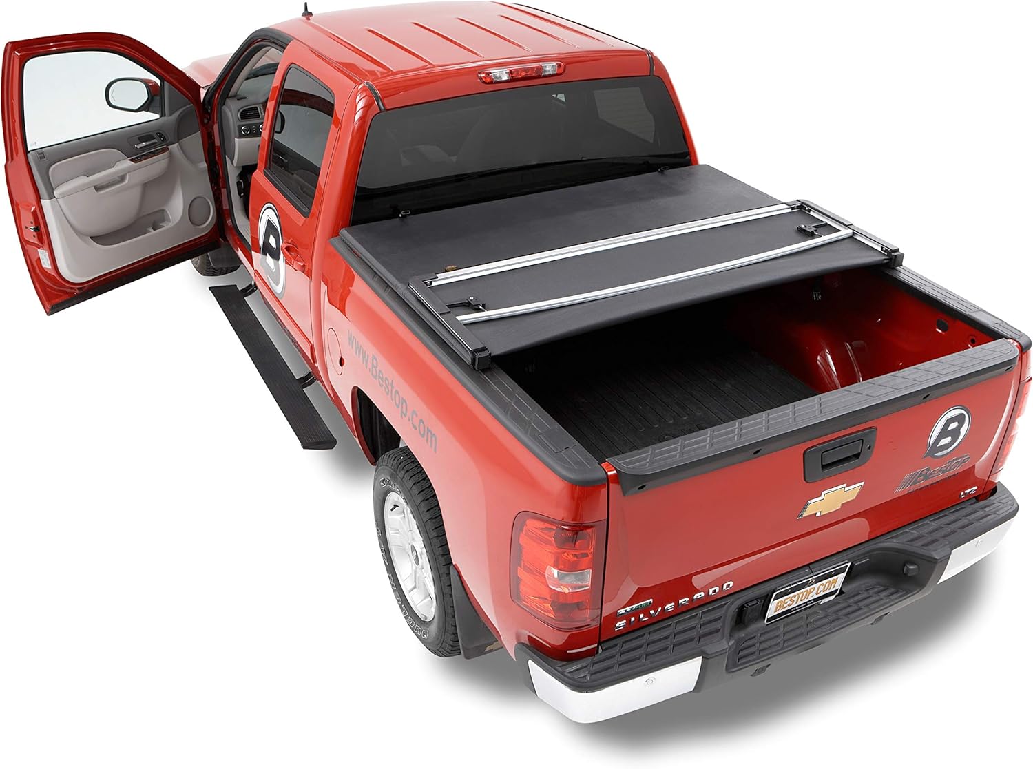 Bestop 16146-01 EZ-Fold Truck Tonneau Cover for 2005-2018 Nissan Frontier Crew Cab, 4.7' bed