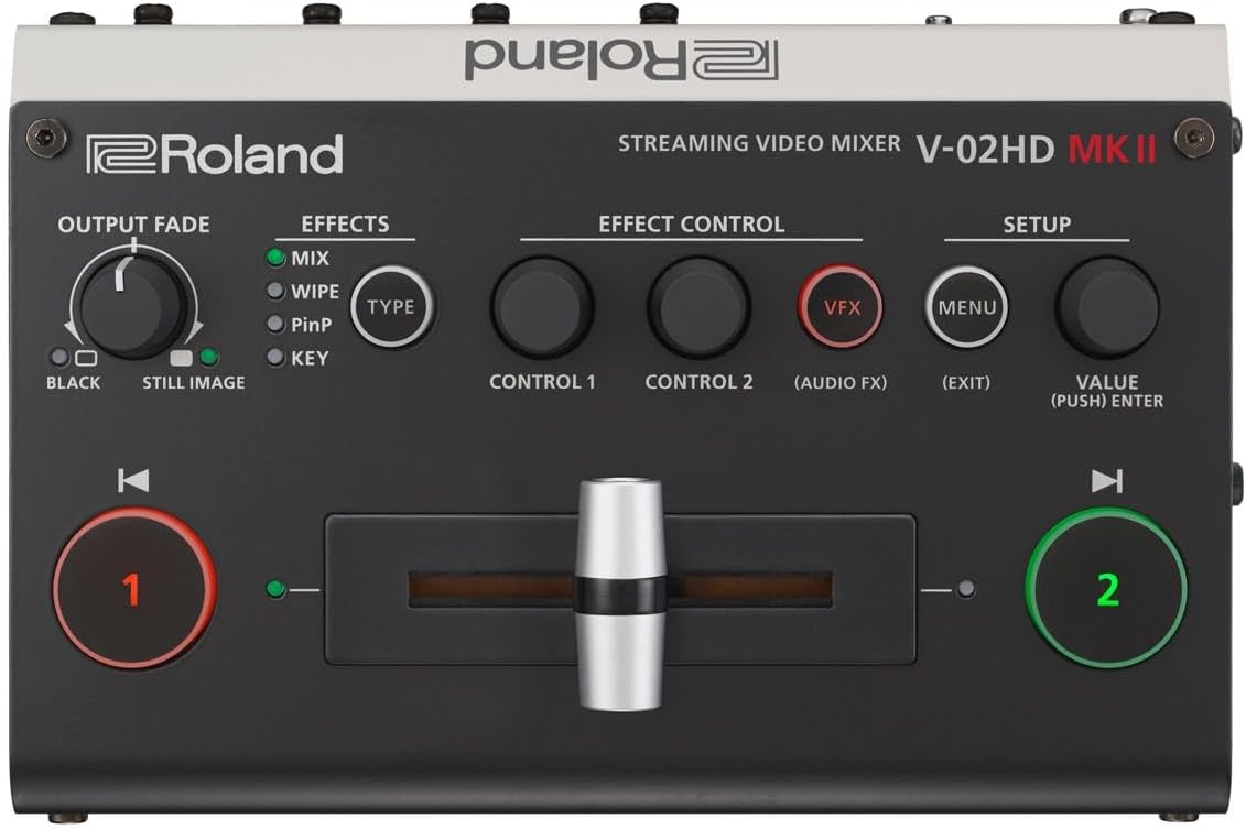 Roland V-02HD MK II – Streaming Video Mixer – The World’s Easiest Two-Camera Livestreaming Solution. Ideal for Online Teachers, Gamers, Worship and All Other Content Makers