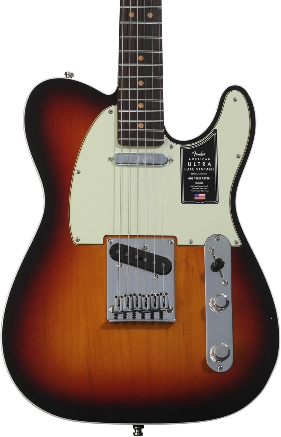 Fender American Ultra Luxe Vintage '60s Telecaster Custom Electric Guitar - 3-color Sunburst, Heirloom Lacquer