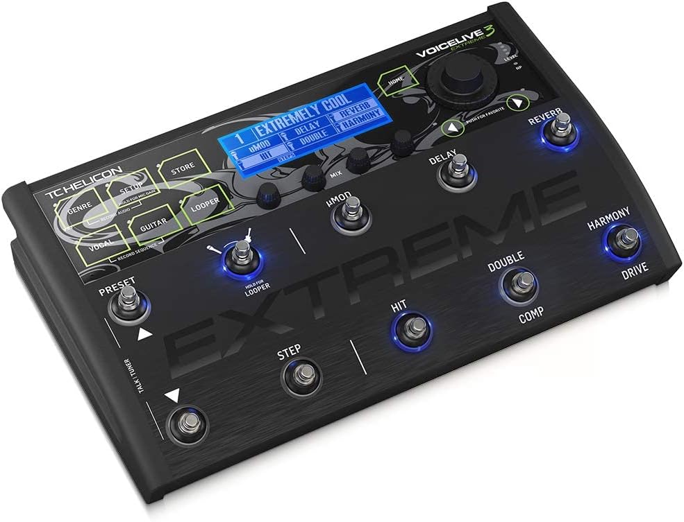 TC Helicon VOICELIVE 3 EXTREME Unrivaled Vocal and Guitar Effects Performance Floor Pedal with Backing Tracks, Looping, Automation and Audio Recording