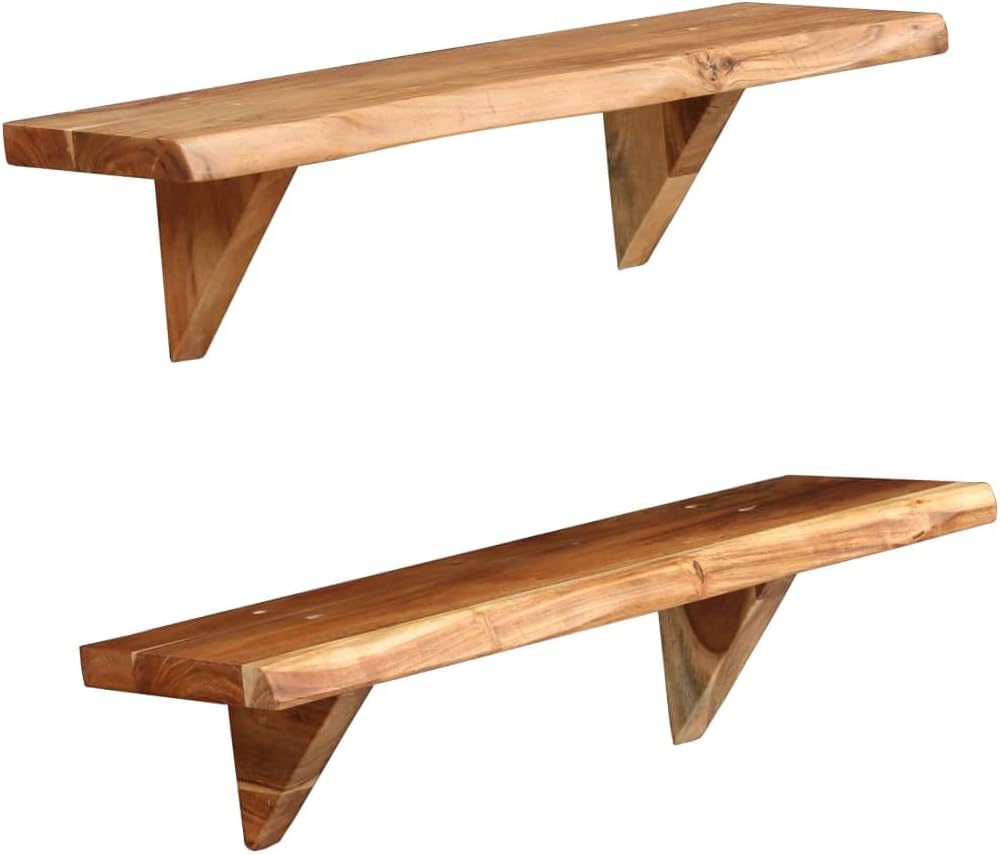 Floating Shelves,Rustic Wood Wall Storage Shelves, Wall Mounted Shelf Organizer Display Shelf,for Living Room, Bedroom, Kitchen, Bathroom,Office,Wall Shelves 2 pcs 23.6