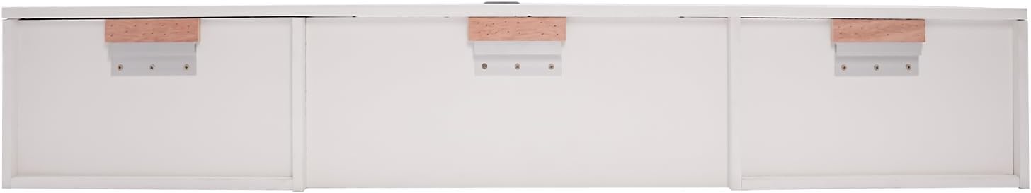 Floating Wall Mount Computer Desk Floating Shelf with 2 Drawer & Keyboard Tray Home Office Desk Workstation, Cable Hole, Laptop PC Table for Living Room, Bedroom, Office, White