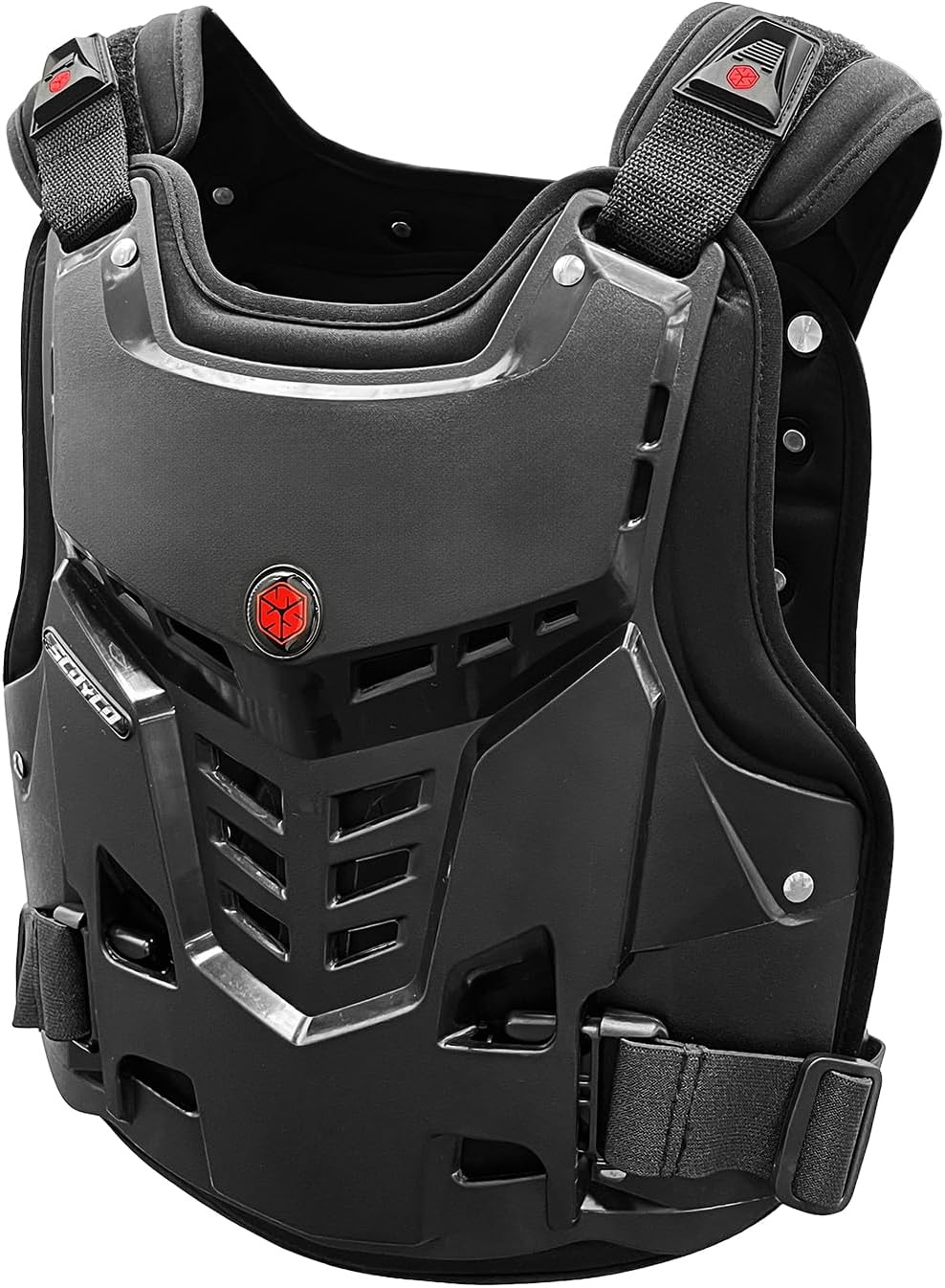 SCOYCO Chest Protector Motorcross, Motorcycle Armor Vest Adult Lightweight Breathable Adjustable Protective Chest Armor for Road Racing Riding Cycling