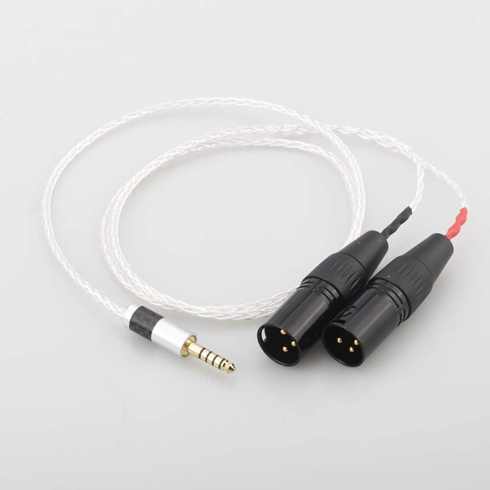 8 Cores Silver Plated 4.4mm Balanced Male to Dual 2x 3pin XLR Balanced Male Audio Adapter Cable (Length : 1.5m)
