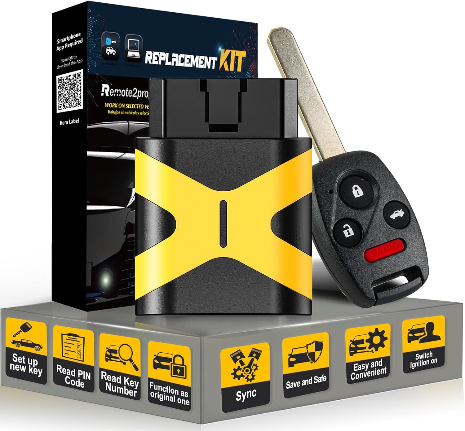 Uncut Car Key Fob Replacement for 2008 - 2012 Honda Accord/CRV/2009 - 2014 Acura TL Keyless Entry Remote Control with FCC: MLBHLIK-1T (Single)