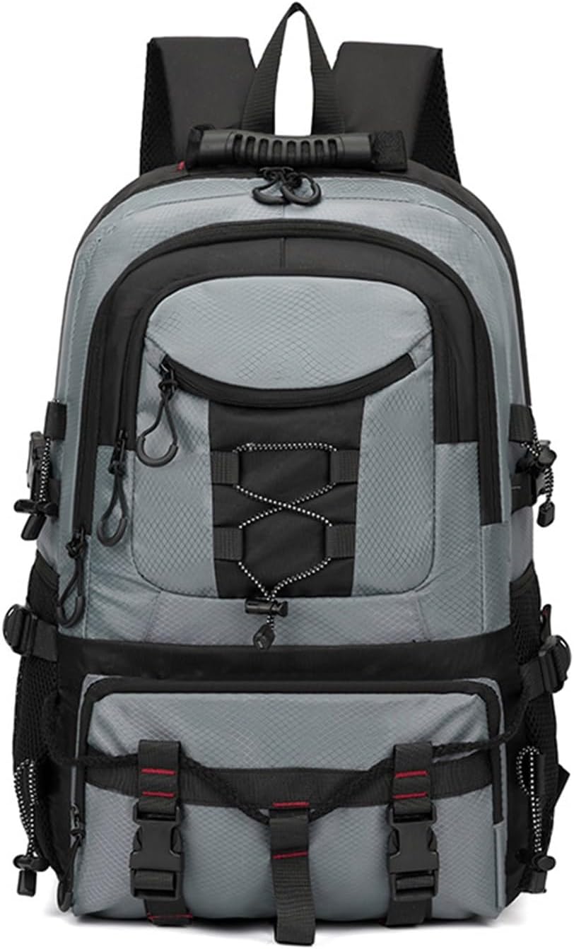 Men's Backpack Travel Large Capacity Business Lightweight Outdoor Bag Hiking(Gray)